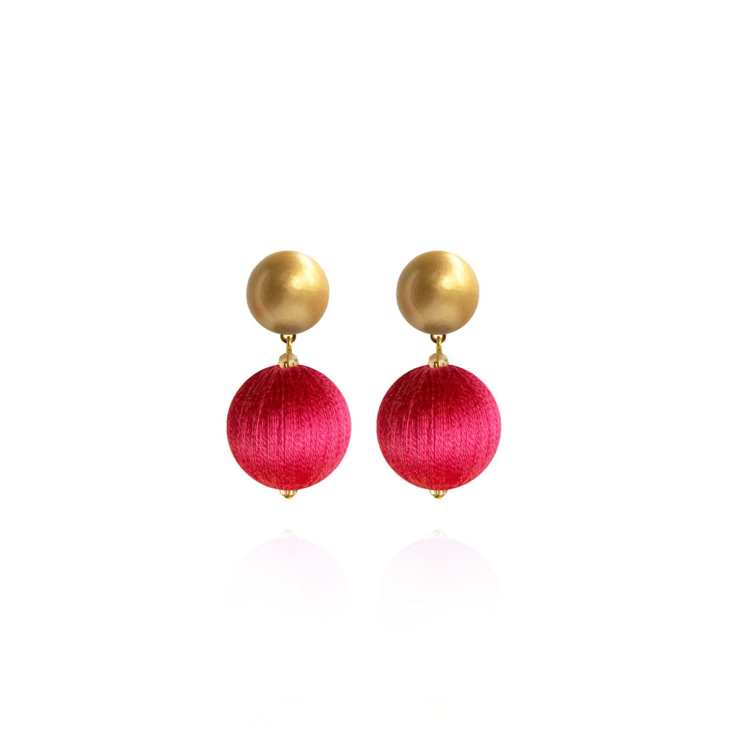 Women's Gold / Red Sonia Petite Earrings In Rich Ruby Saule Label