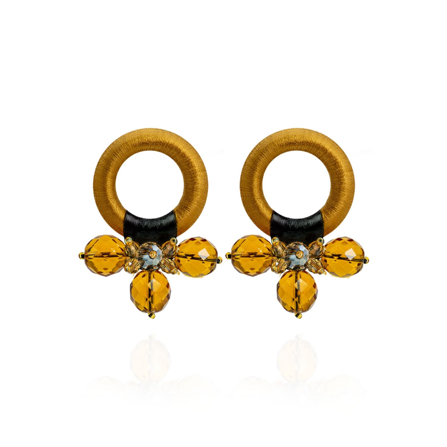 Women's Gold Saulė Earrings In Amber Cognac Saule Label