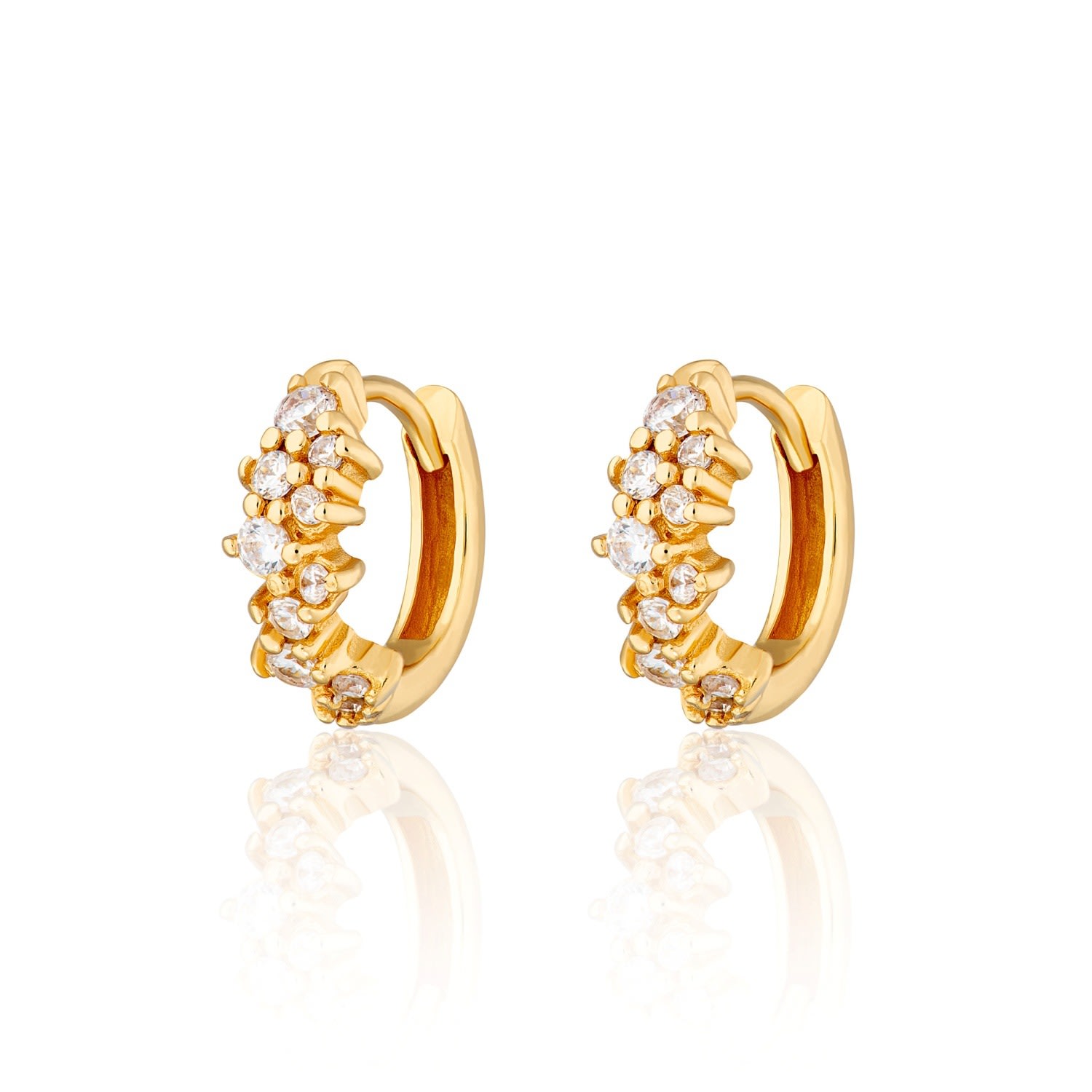 Women's Gold Stardust Huggie Hoop Earrings Scream Pretty
