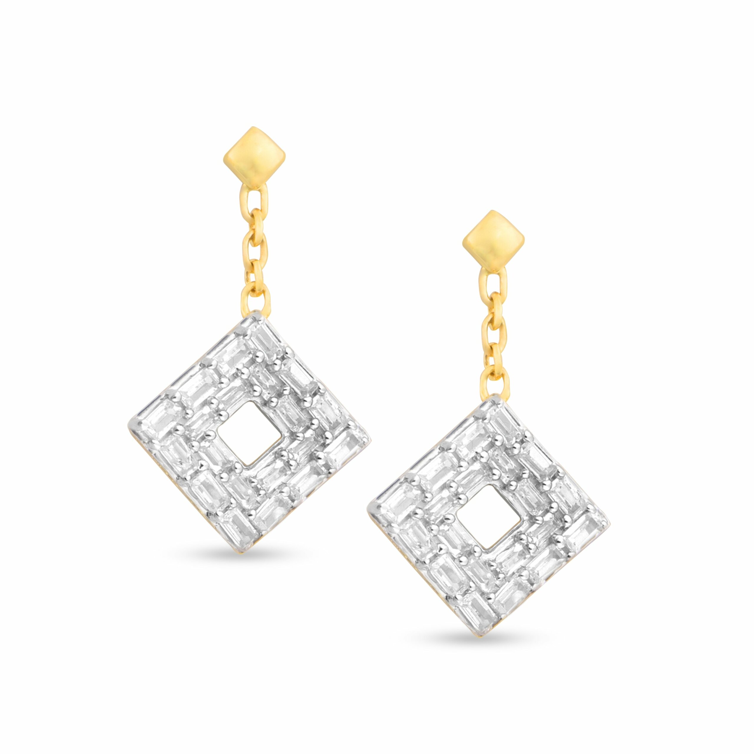 Women's Gold The Origins Dangling Diamond Earrings Mansi Jewelry