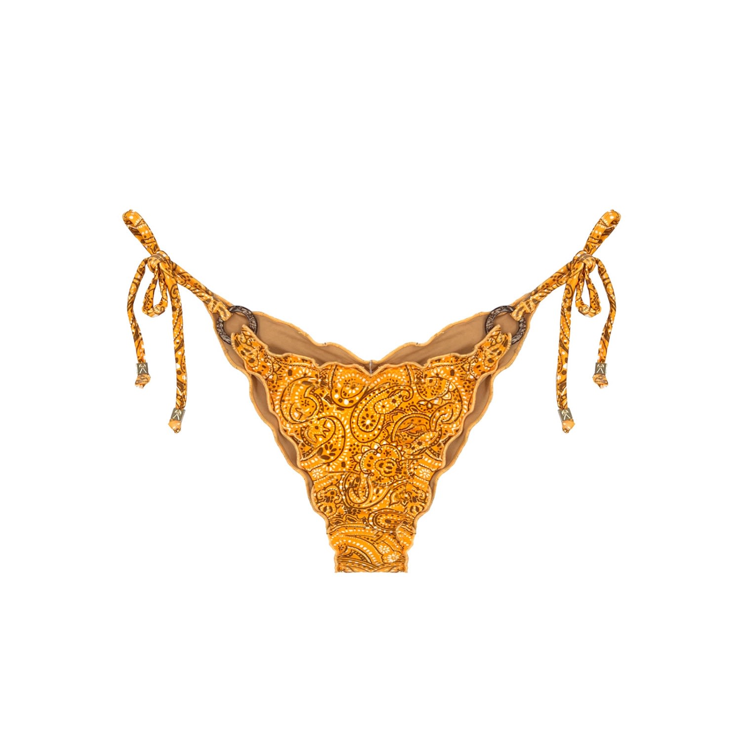Women's Gold / Yellow / Orange Yellow Orange Mango Paisley Bikini Bottom Laia Small ELIN RITTER IBIZA
