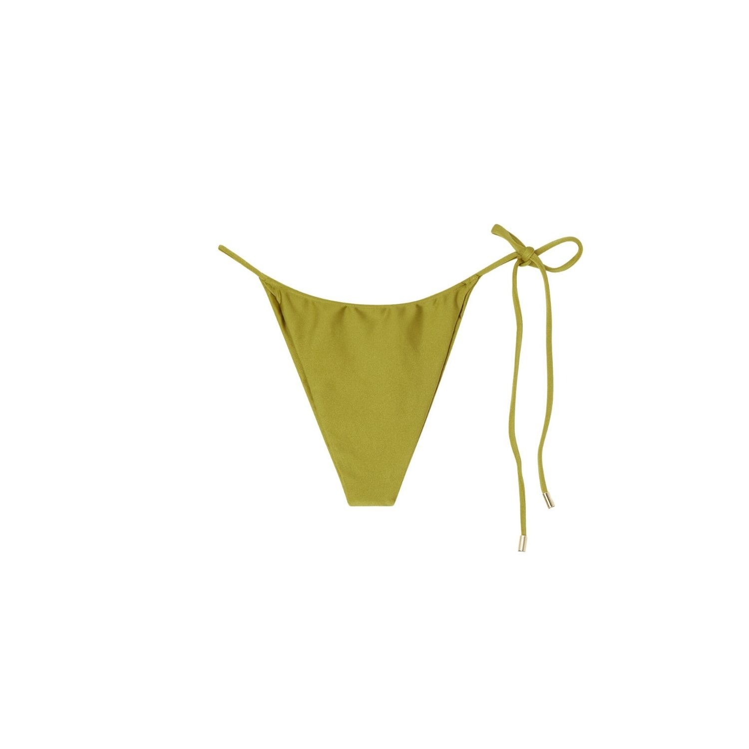 Women's Green Bella Tie-Side Bikini Bottom In Pistachio Small AJLA THE LABEL