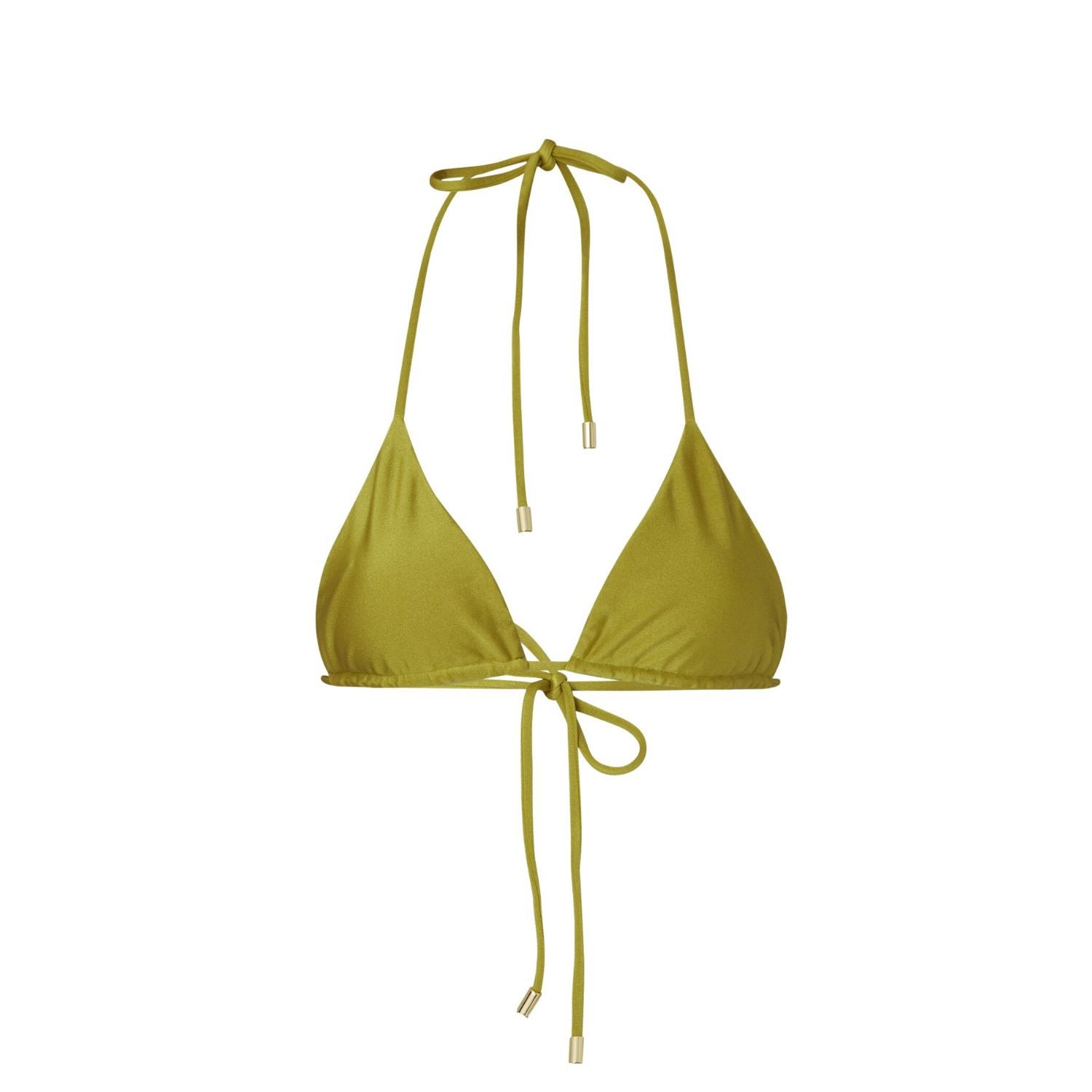 Women's Green Bella Triangle Bikini Top In Pistachio Small AJLA THE LABEL