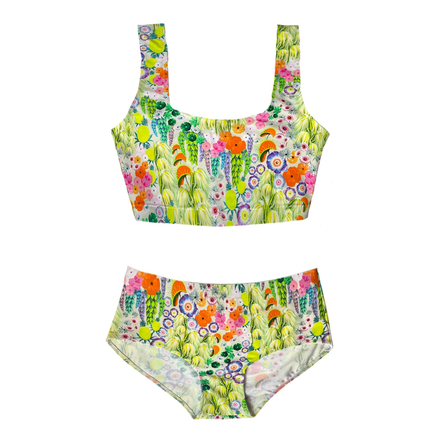 Women's Green Bikini In Flowers Of The Nile Extra Small Klements