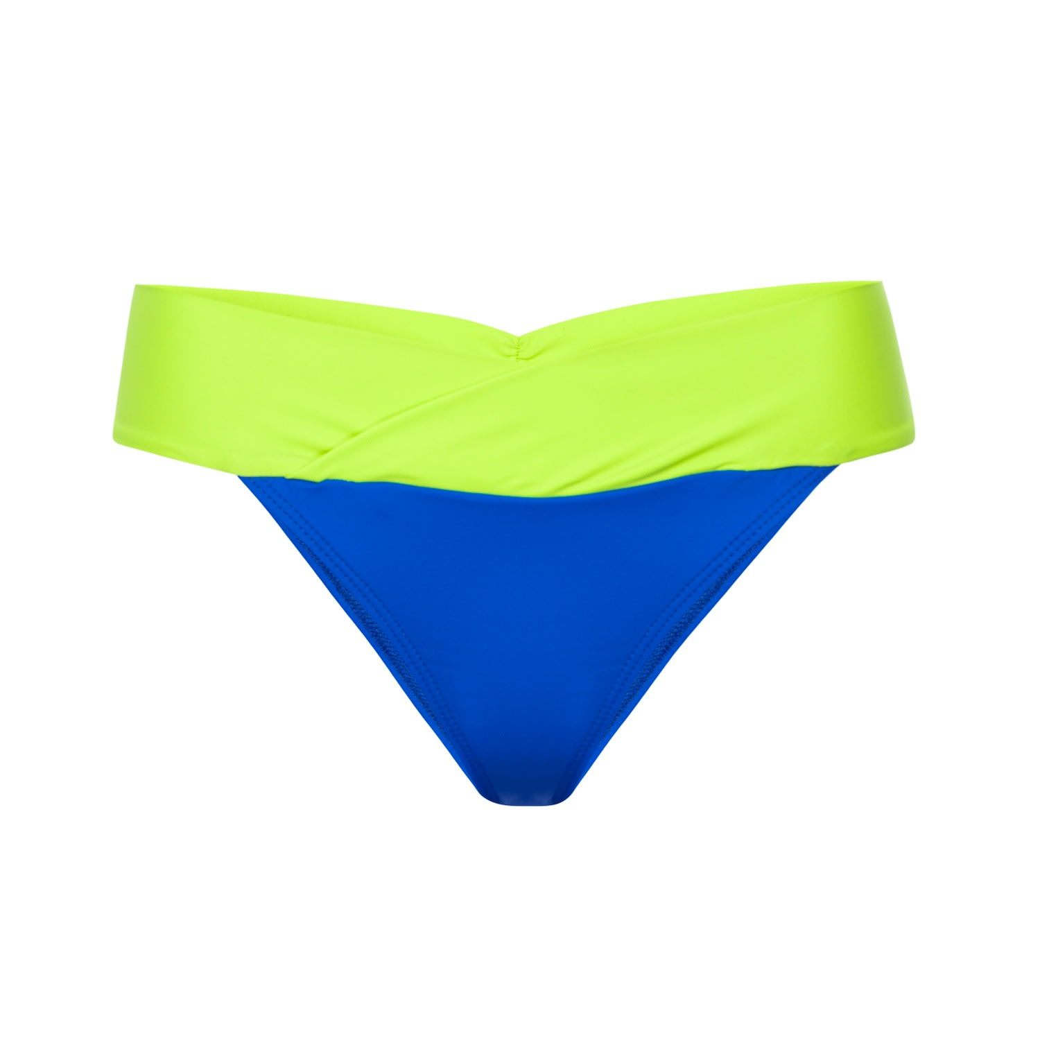 Women's Green / Blue Ally Bikini Bottom With Crossover Waistband- Blue, Green Extra Small MIGA Swimwear