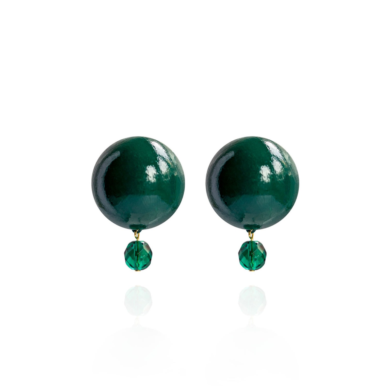 Women's Green Luna Petite Earrings In Earthbound Emerald Saule Label