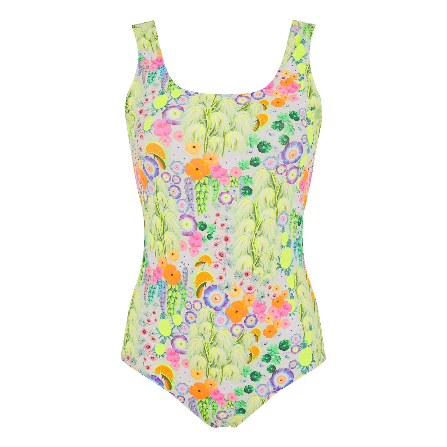 Women's Green Swimsuit In Flowers Of The Nile Extra Small Klements