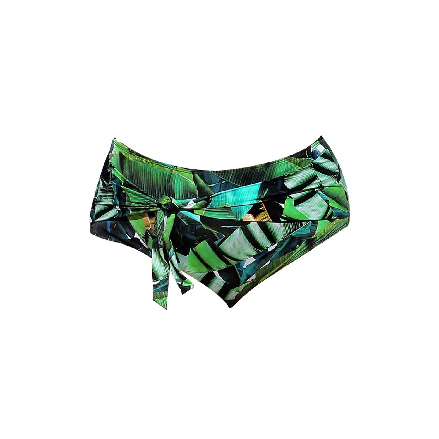 Women's Indy Bikini High Waist Bottom Green Palm Small Styelle Swim