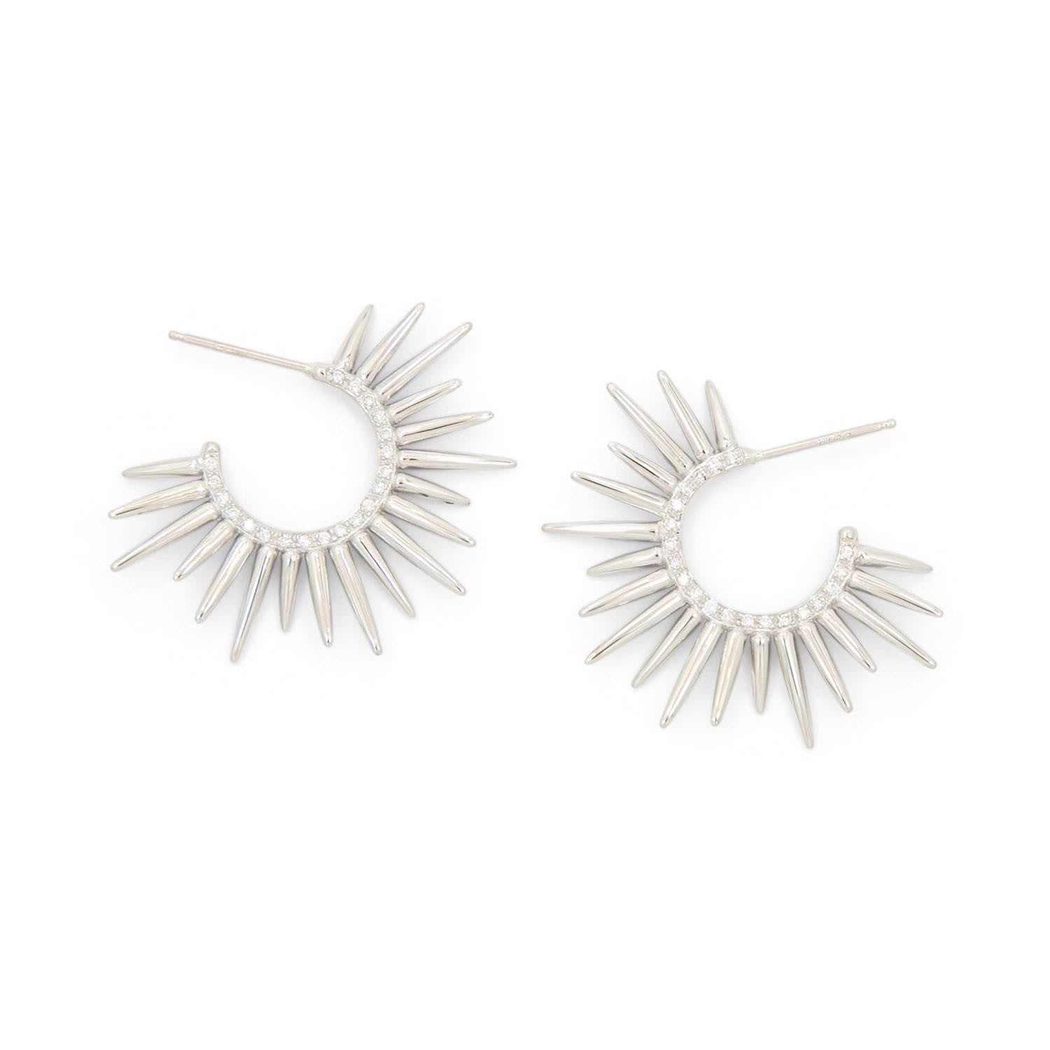 Women's Large Urchin Luxe Earrings - Silver Salty Girl Jewelry