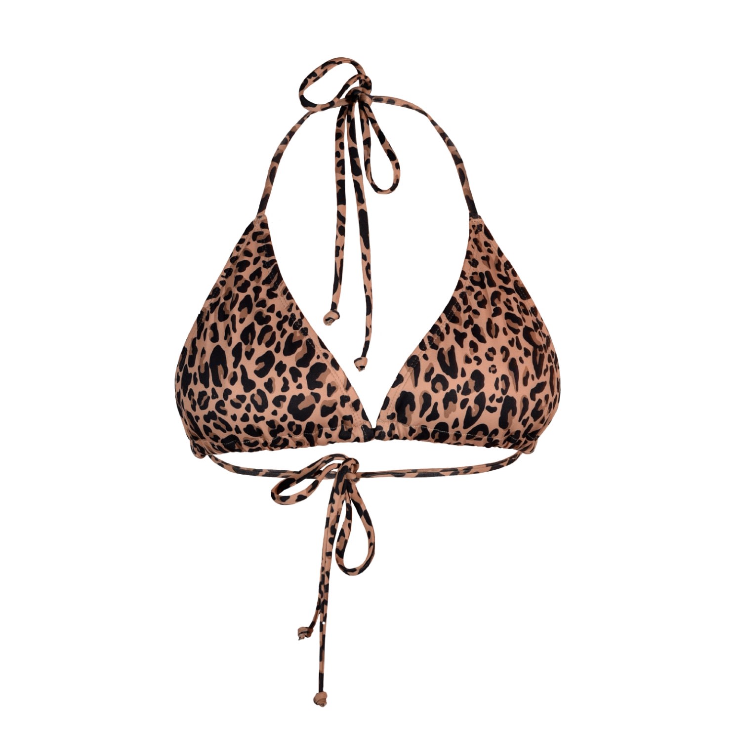 Women's Neutrals Dannie Recycled Luxe String Bikini Top In Nude Leopard Extra Small Wear Love More
