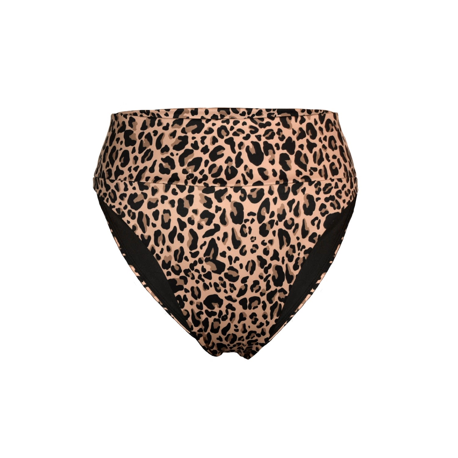 Women's Neutrals Highline Recycled Luxe High Rise Bikini Bottom In Nude Leopard Xxs Wear Love More