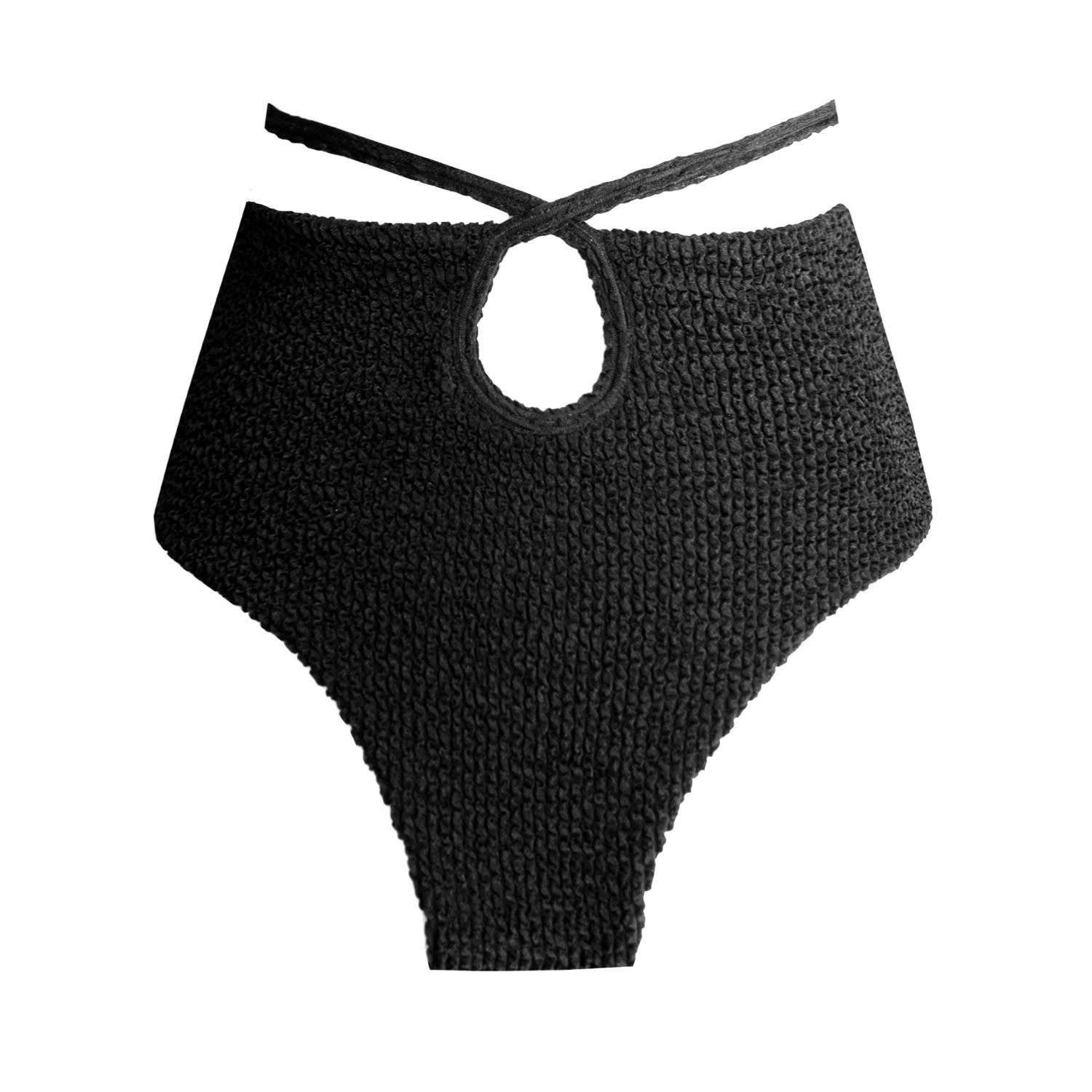 Women's Paros High-Rise Bikini Bottom - Black Small LEONESSA Lingerie