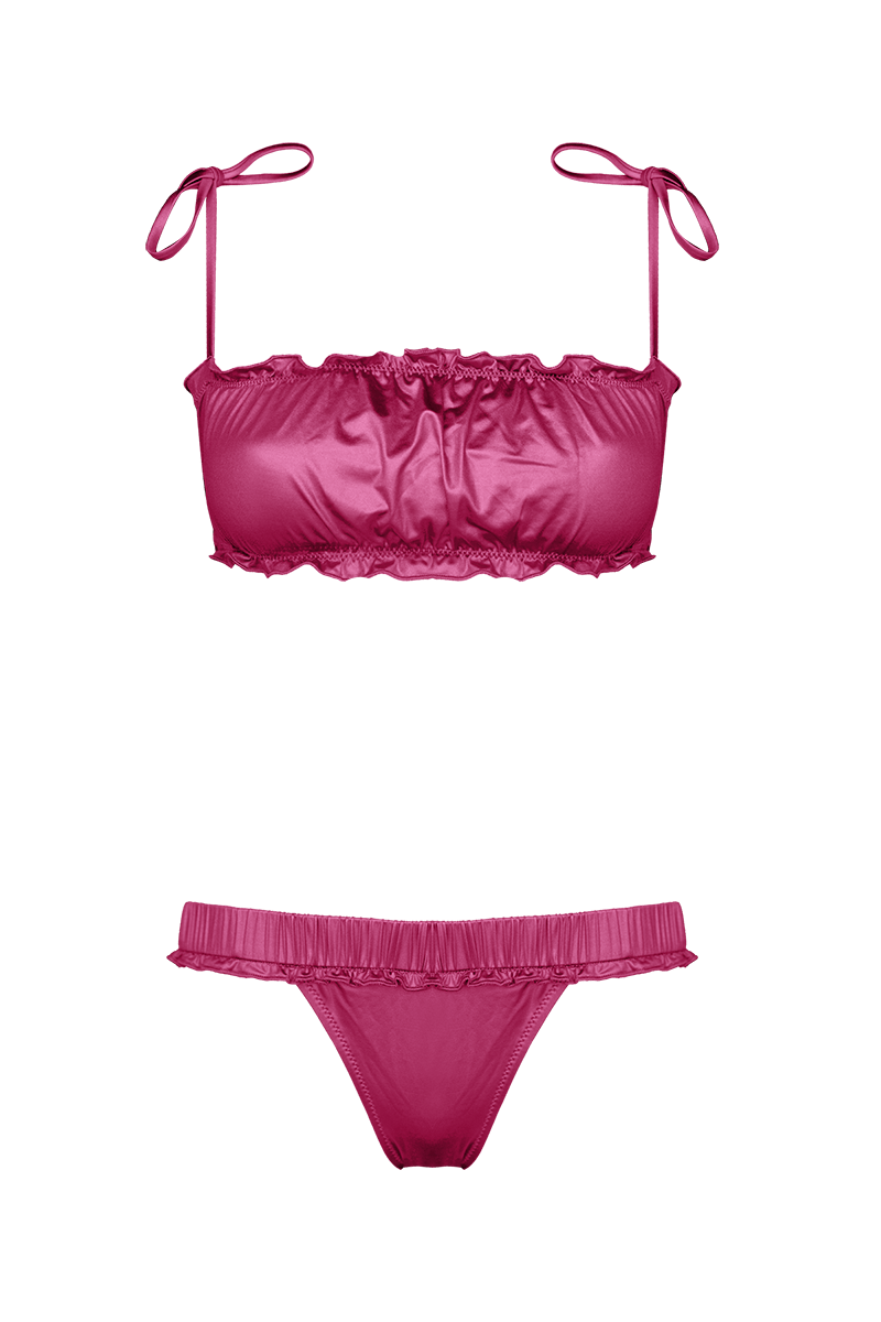 Women's Pink / Purple Aster Frill Bikini Extra Small Movom