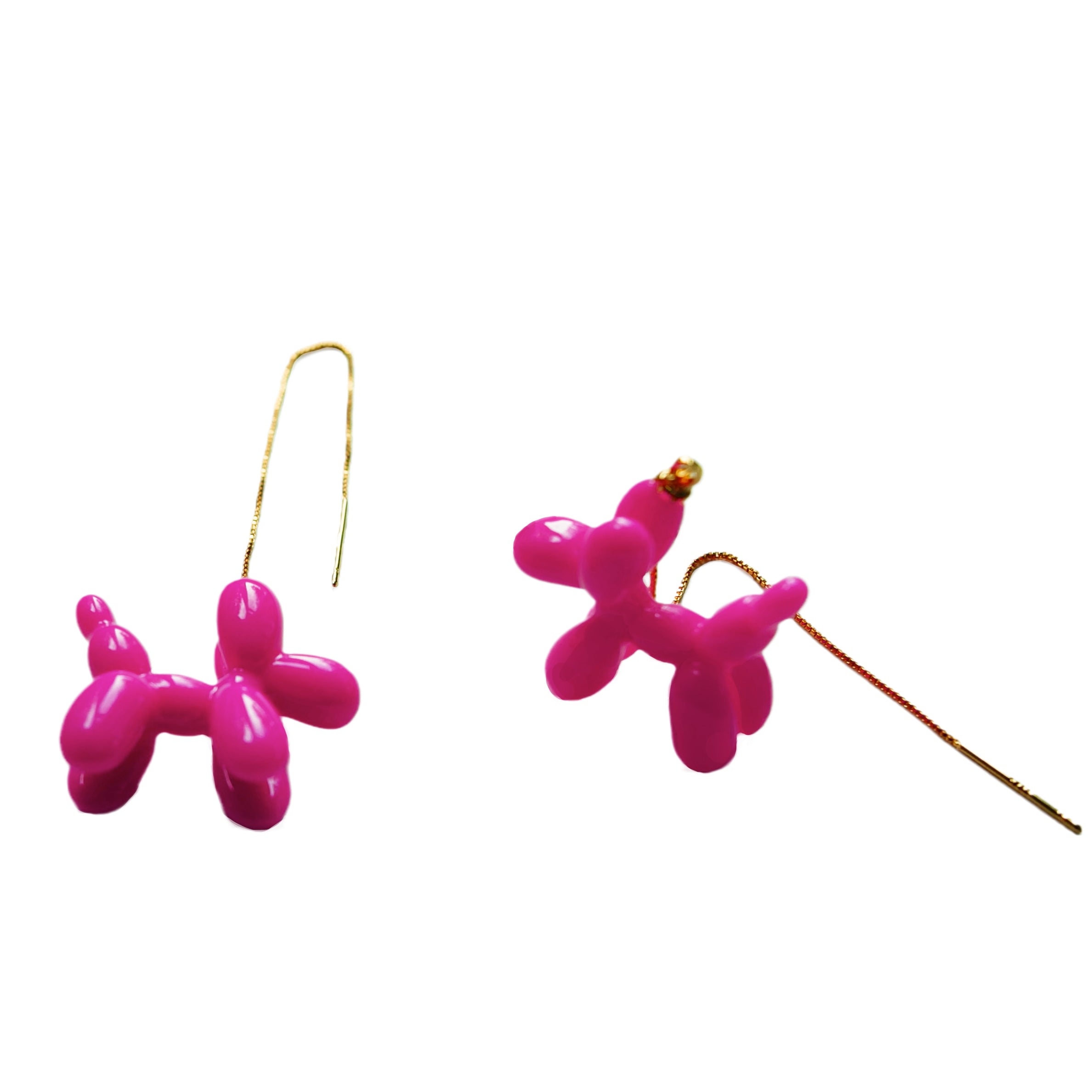 Women's Pink / Purple Balloon Poodle Threader Earrings - Pink & Purple Ninemoo