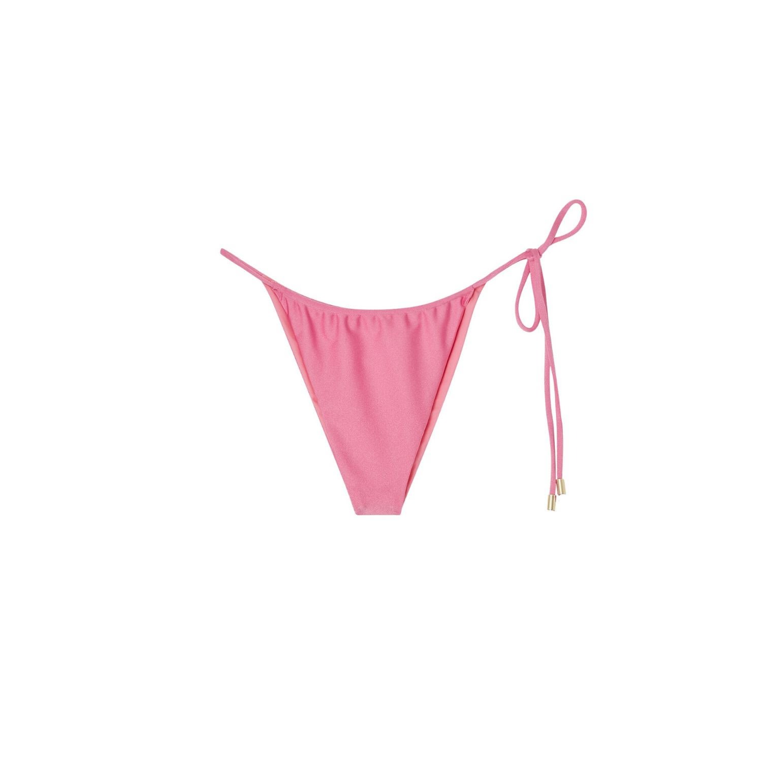 Women's Pink / Purple Bella Reversible Tie-Side Bikini Bottom In Rose Pink Small AJLA THE LABEL