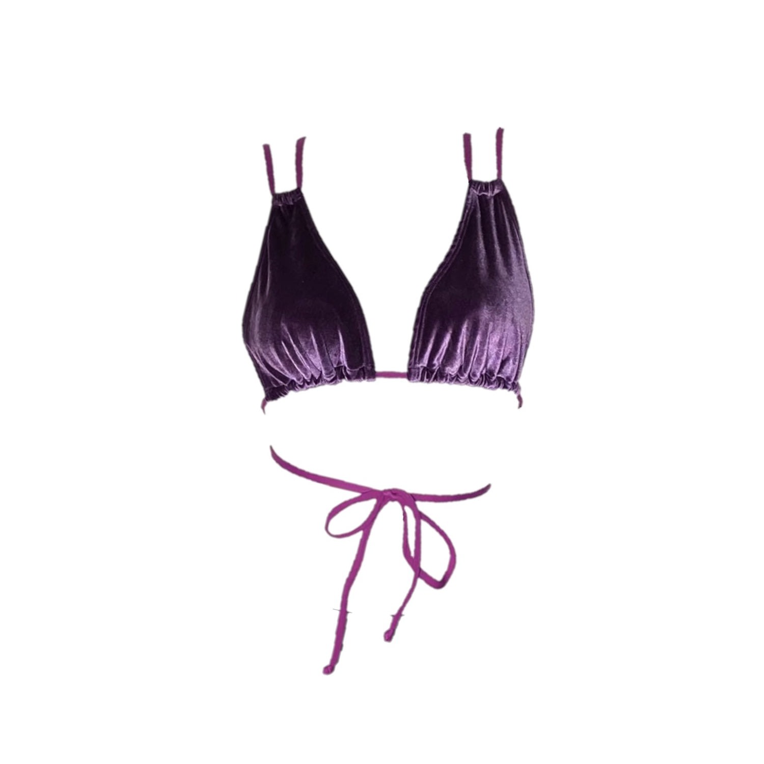 Women's Pink / Purple Bruna Convertible Bikini Top - Purple Velvet Medium Brasini Swimwear