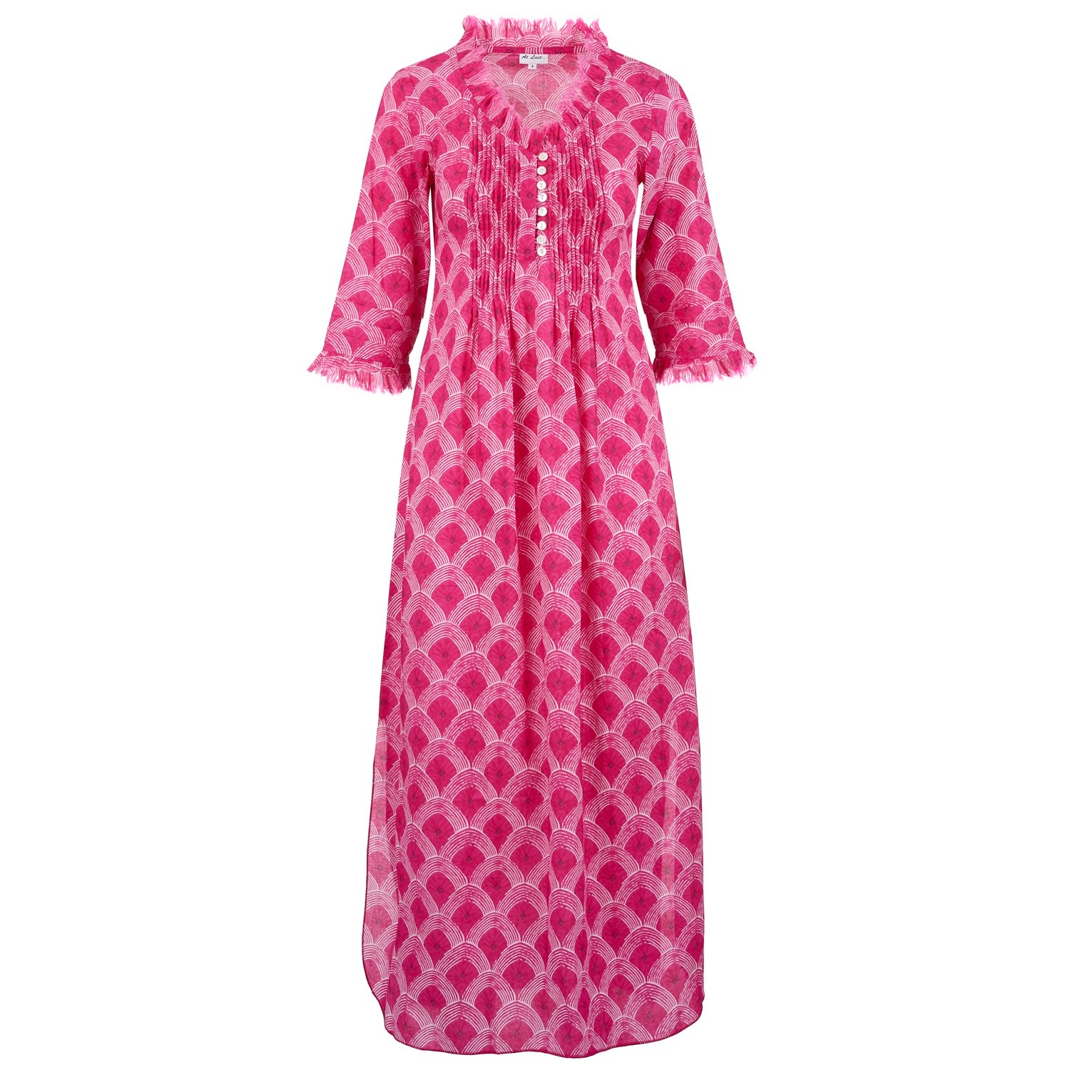 Women's Pink / Purple Cotton Annabel Maxi Dress In Hot Pink Fan Extra Large At Last...