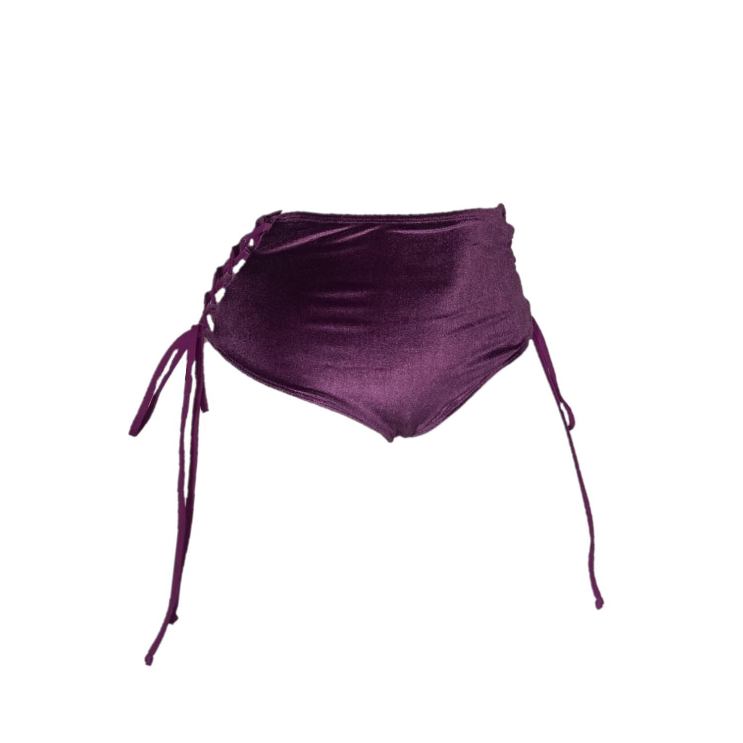 Women's Pink / Purple Delva High Waisted Bikini Bottom - Purple Velvet Small Brasini Swimwear