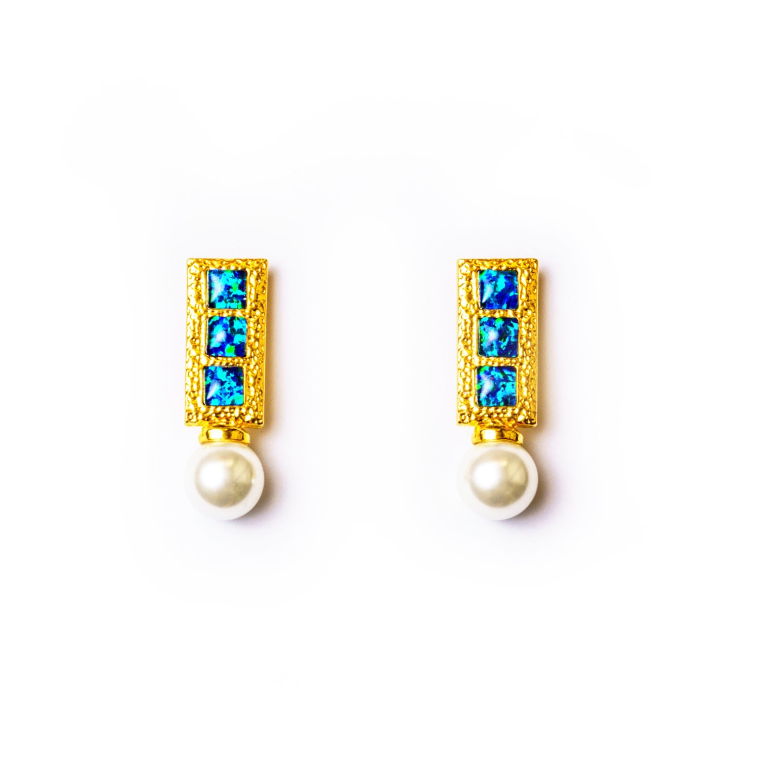 Women's Pink / Purple / Gold Tangier Opal Statement Earring With Pearl EUNOIA Jewels