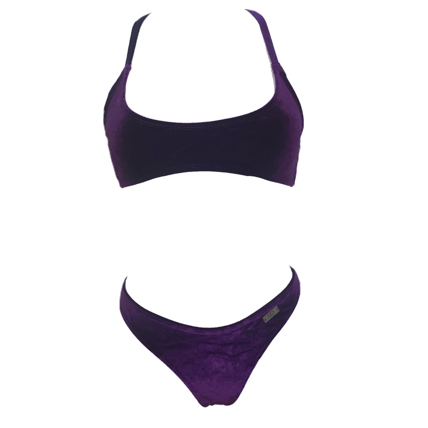 Women's Pink / Purple Gravity Purple Velvet Two Piece Bikini Set Large Season Swim