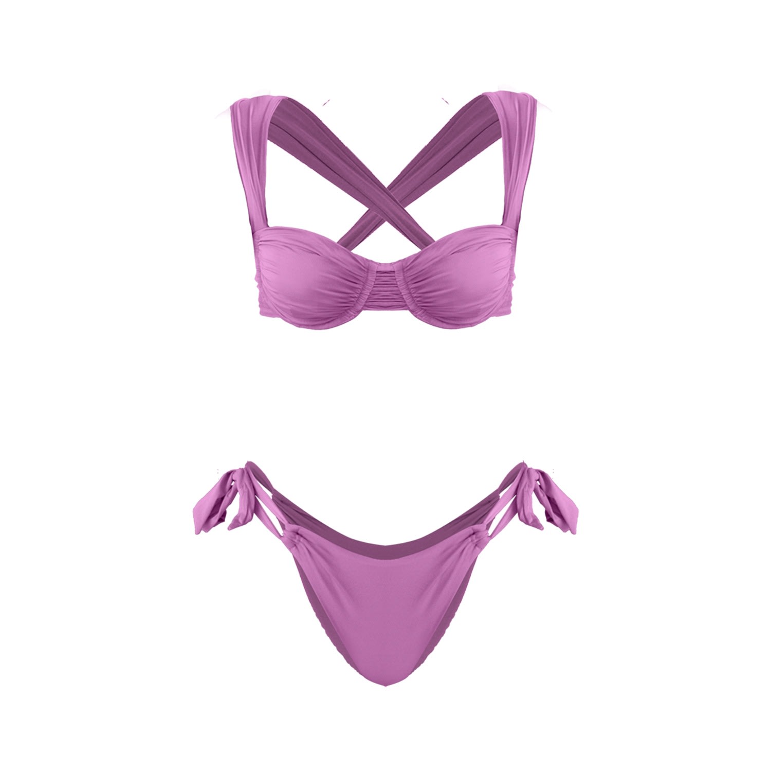 Women's Pink / Purple Juniper Underwire Shell Bikini Extra Small Movom