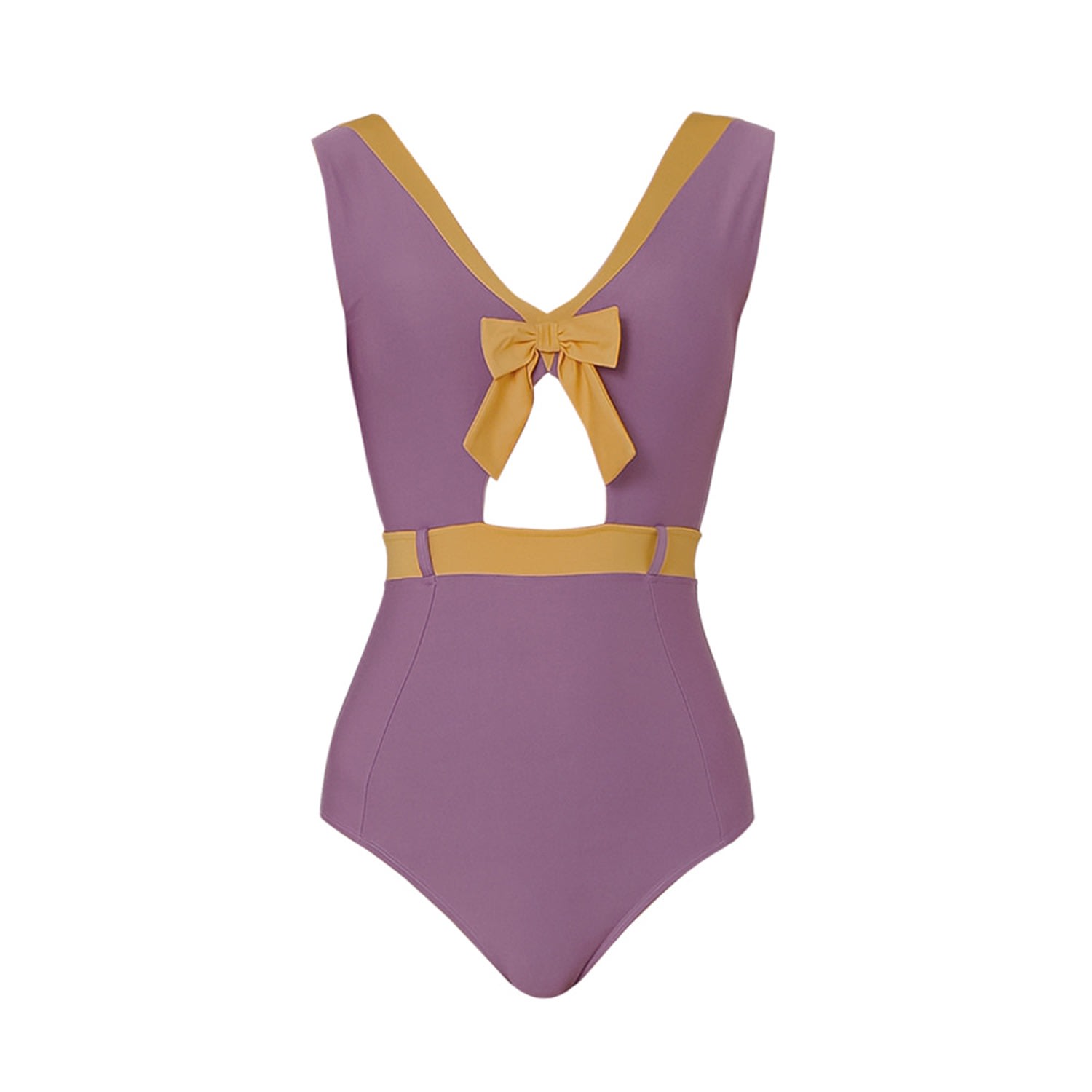 Women's Pink / Purple One Piece Swimwear With Ribbon Detail- Pink & Purple Extra Small QUA VINO