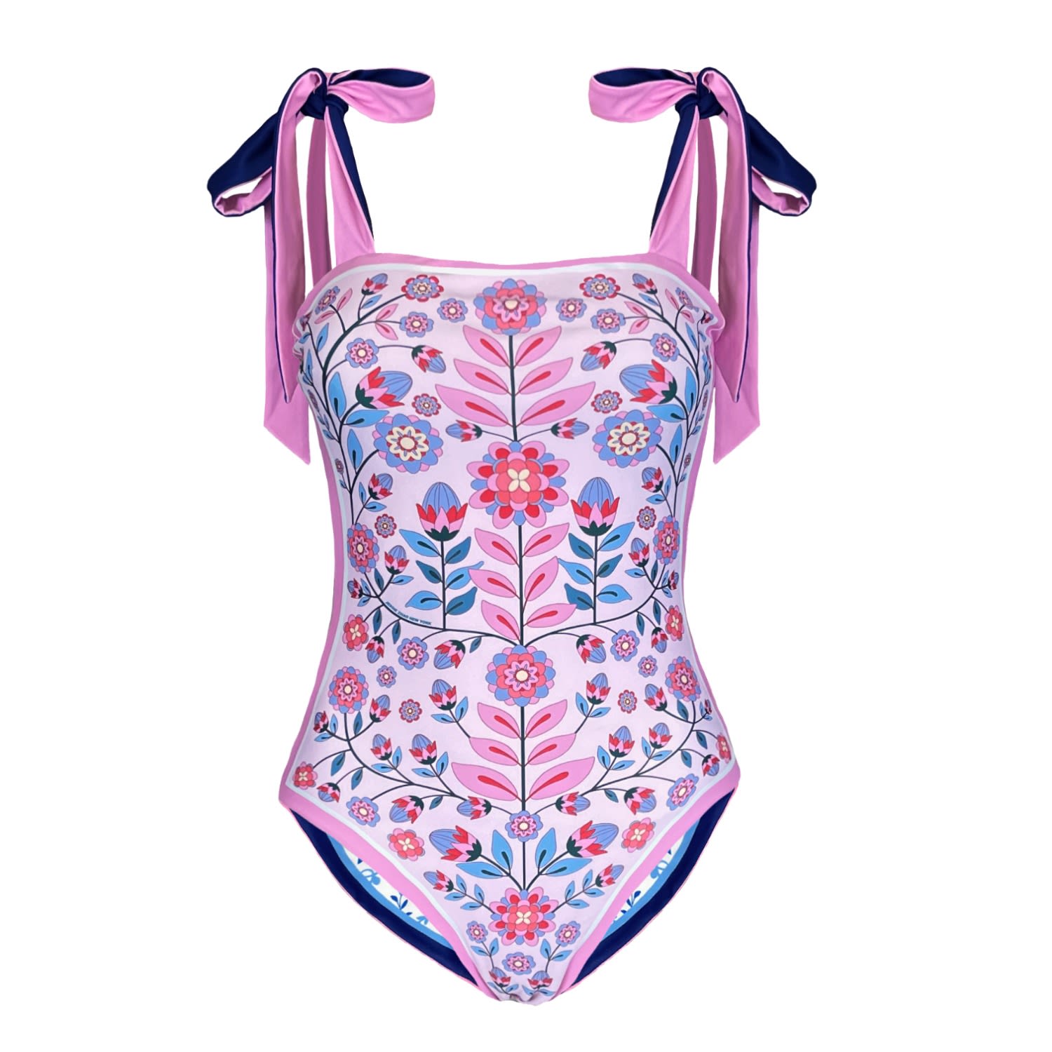 Women's Pink / Purple Pink Garden Reversible One Piece Swimsuit Extra Small Jessie Zhao New York
