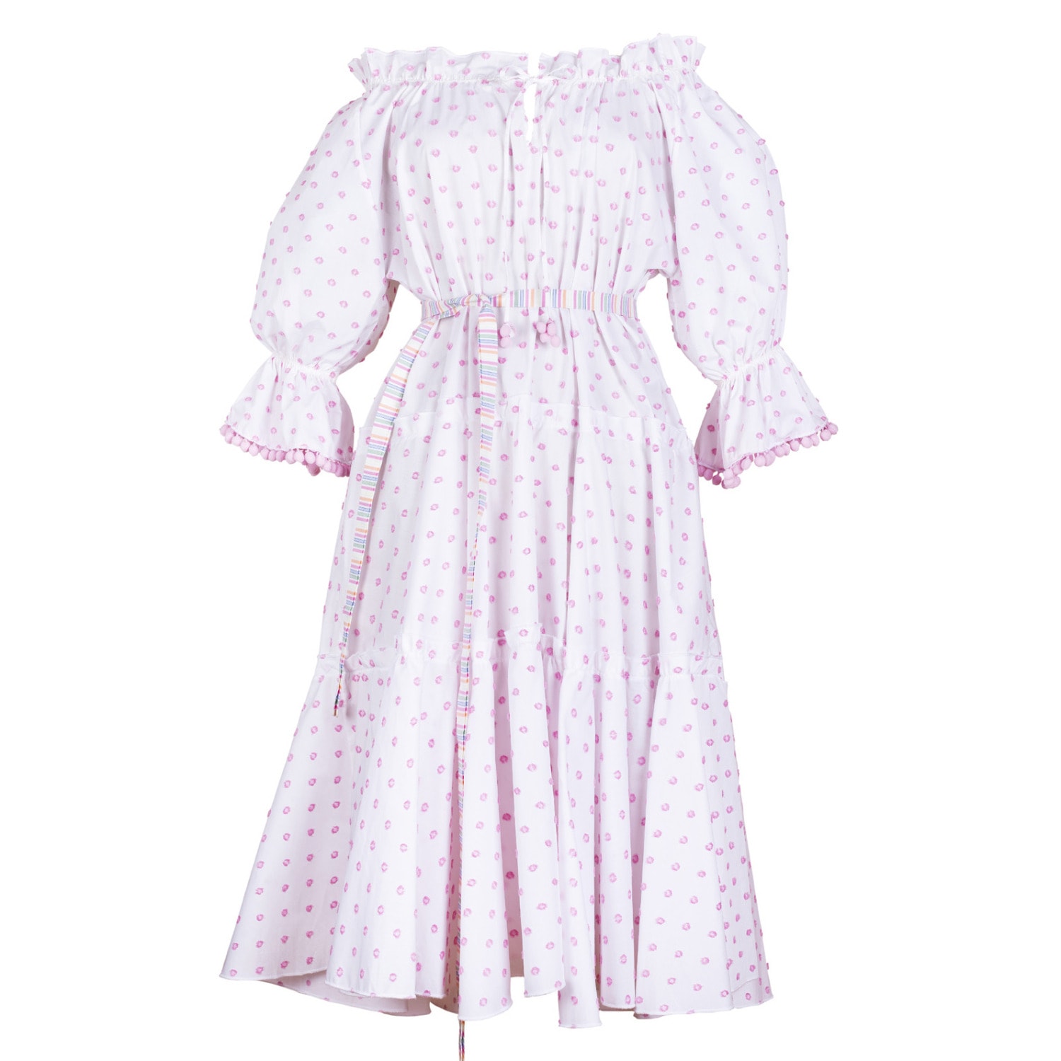 Women's Pink / Purple Pyjama Baby Doll Dress Pink Spot Cotton Small Lisa The Label