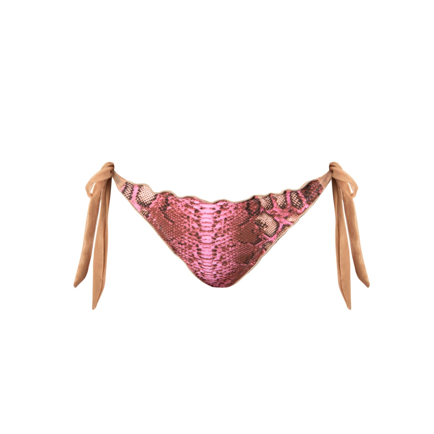 Women's Pink / Purple / Rose Gold Ibiza Pink Animal Print Ruched Bikini Bottom Cap Martinet Extra Small ELIN RITTER IBIZA