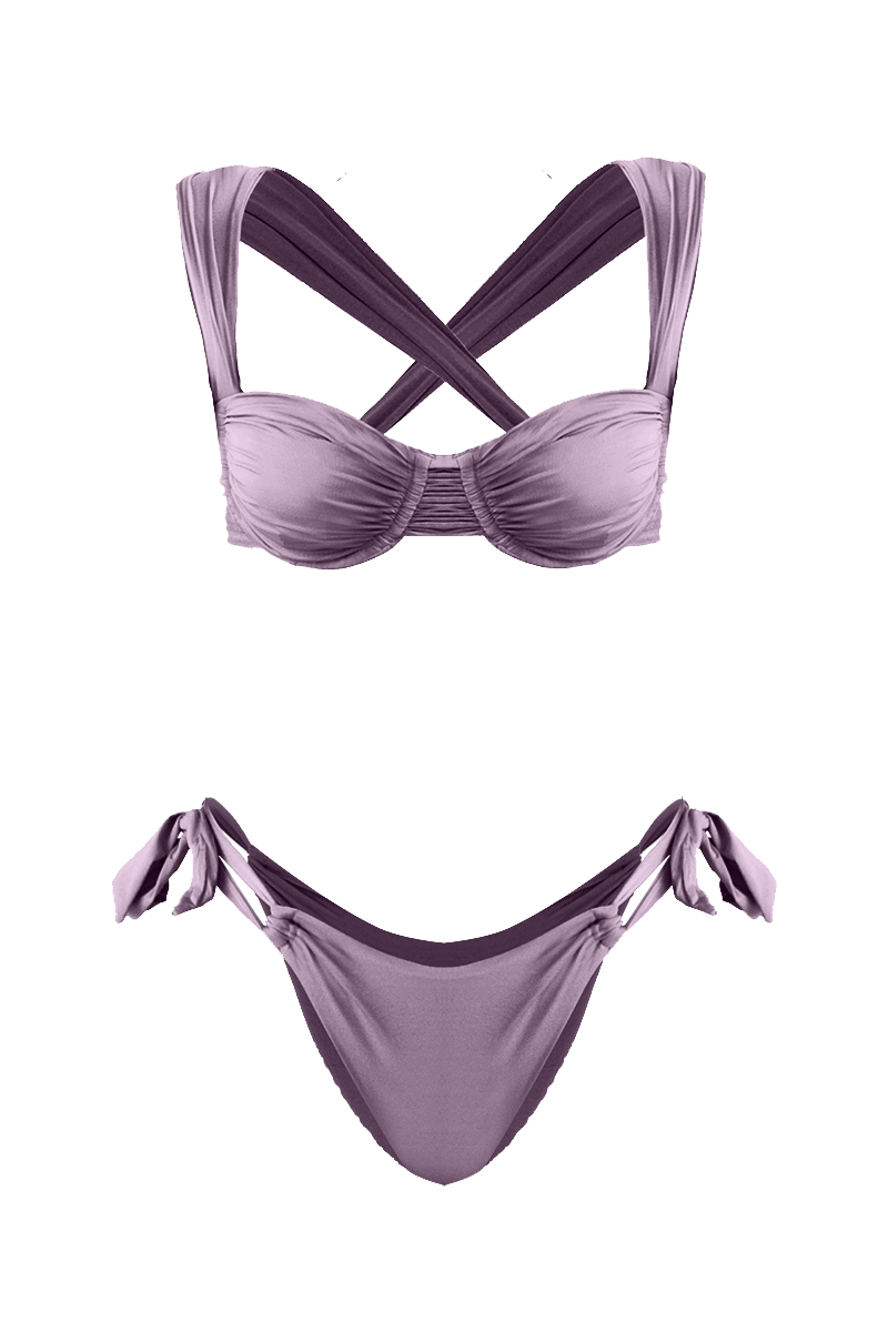 Women's Pink / Purple Sahara Underwire Shell Bikini Extra Small Movom