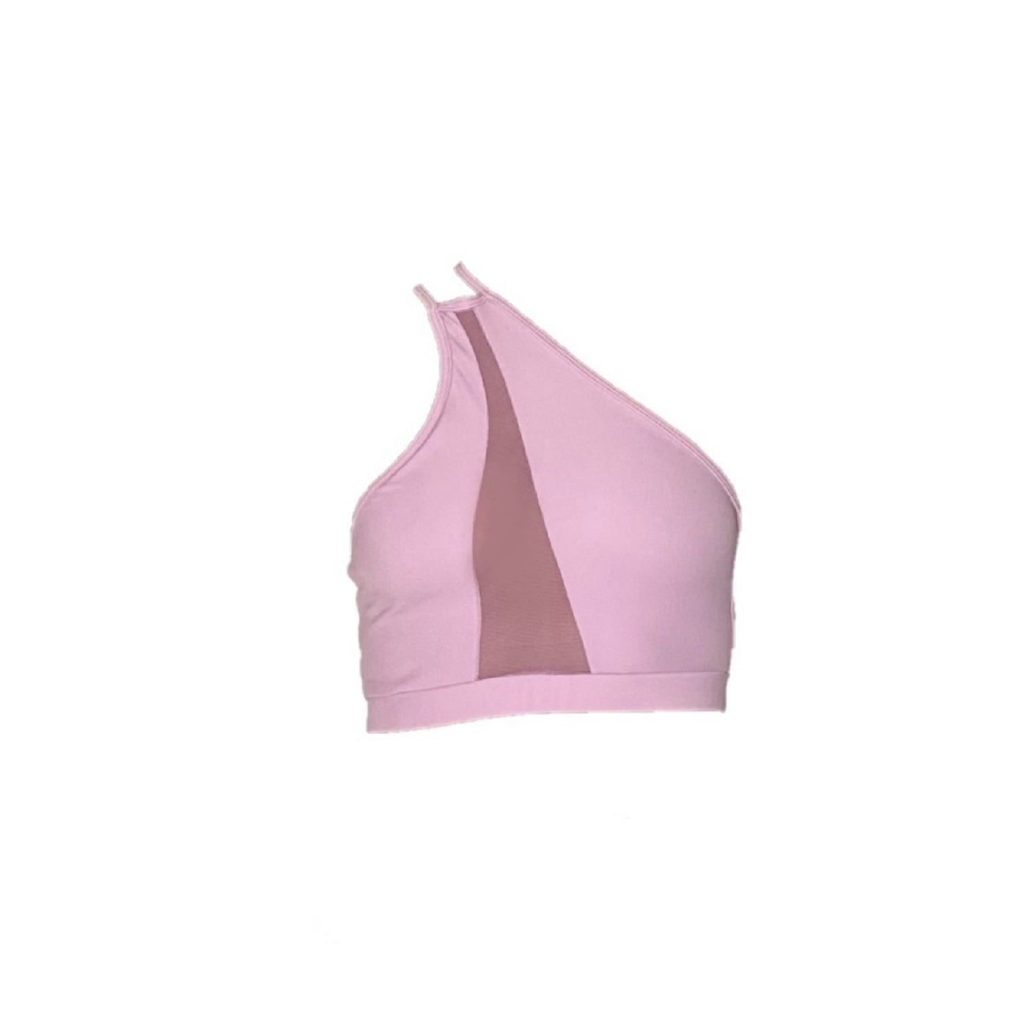 Women's Pink / Purple Sasha One Shoulder Bikini Top With Mesh - Lilac Small Brasini Swimwear