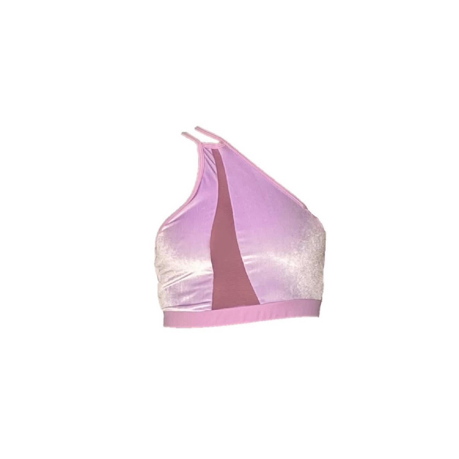 Women's Pink / Purple Sasha One Shoulder Bikini Top With Mesh - Lilac Velvet Small Brasini Swimwear