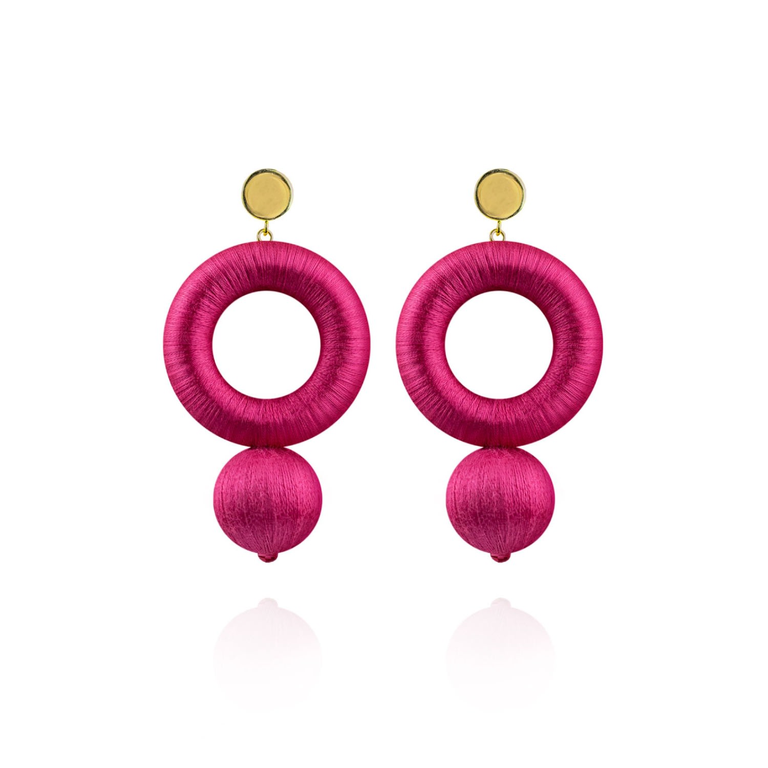 Women's Pink / Purple Saskia Earrings In Rubine Red Saule Label