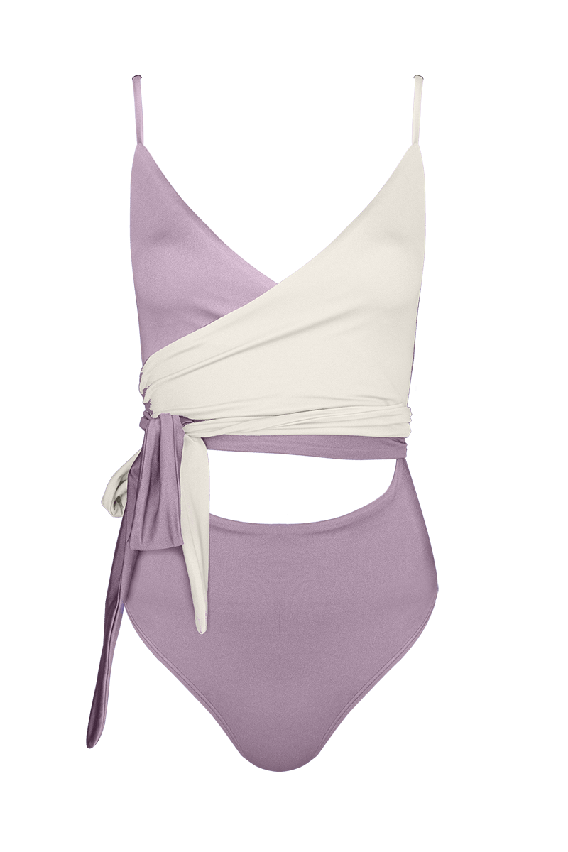 Women's Pink / Purple Solana Wrap Swimsuit Extra Small Movom
