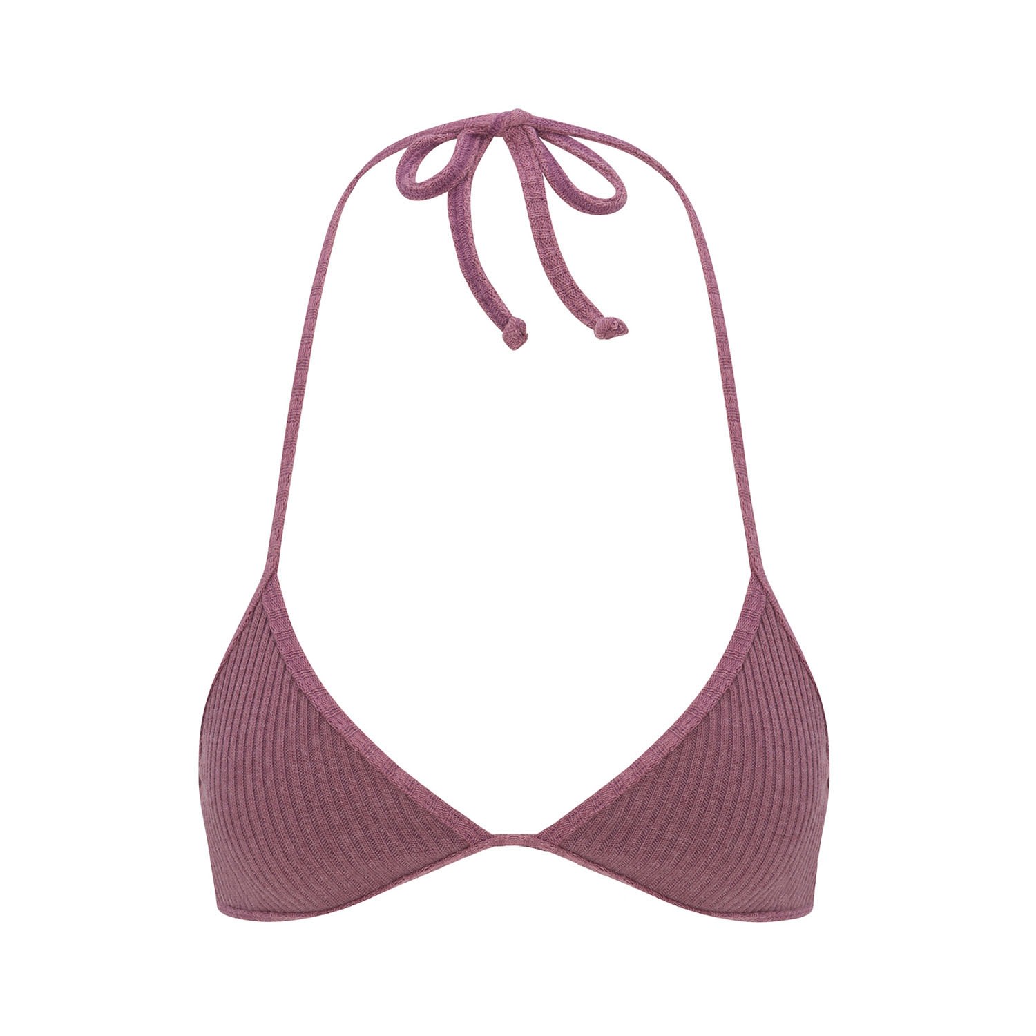 Women's Pink / Purple Sunfaded Violet Anita Knit Bikini Top Extra Small BĀBEN