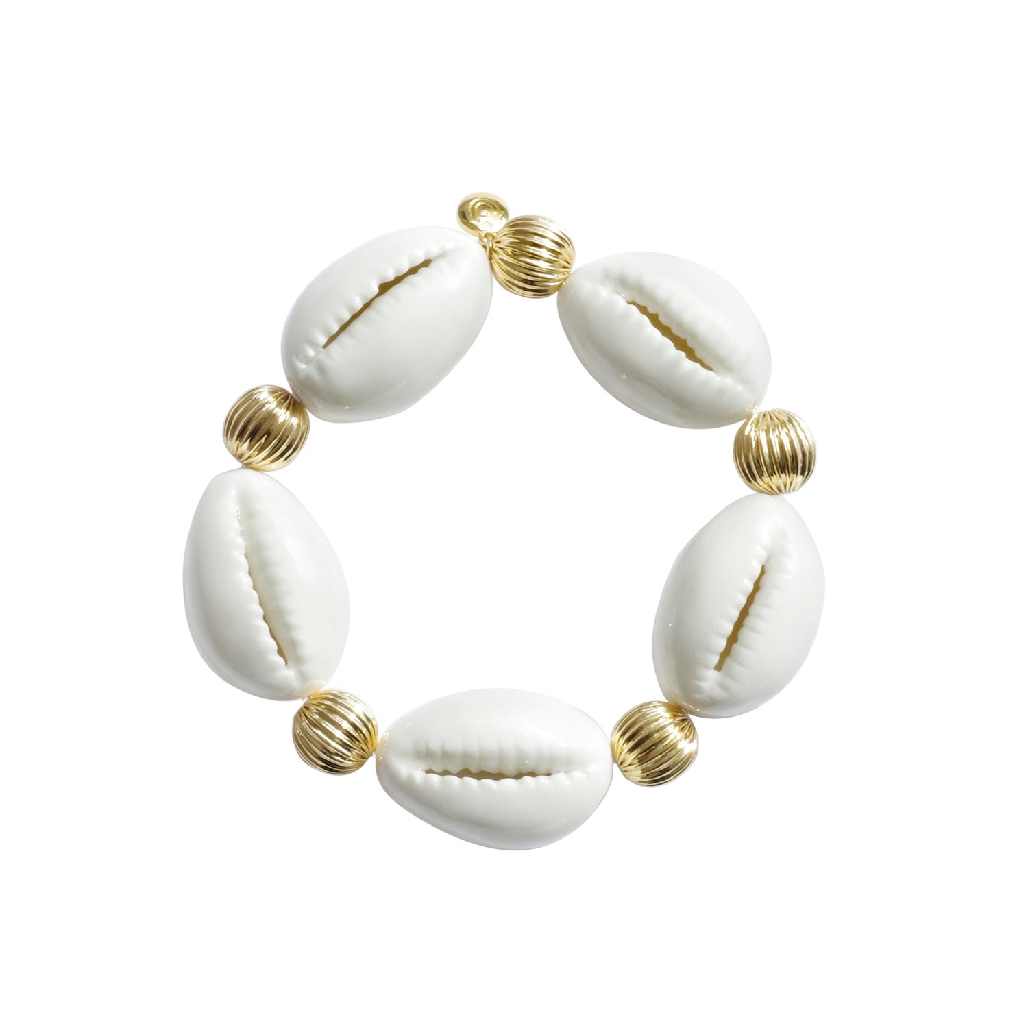 Women's Porcelain Cowrie Shell Stretch Bracelet POPORCELAIN