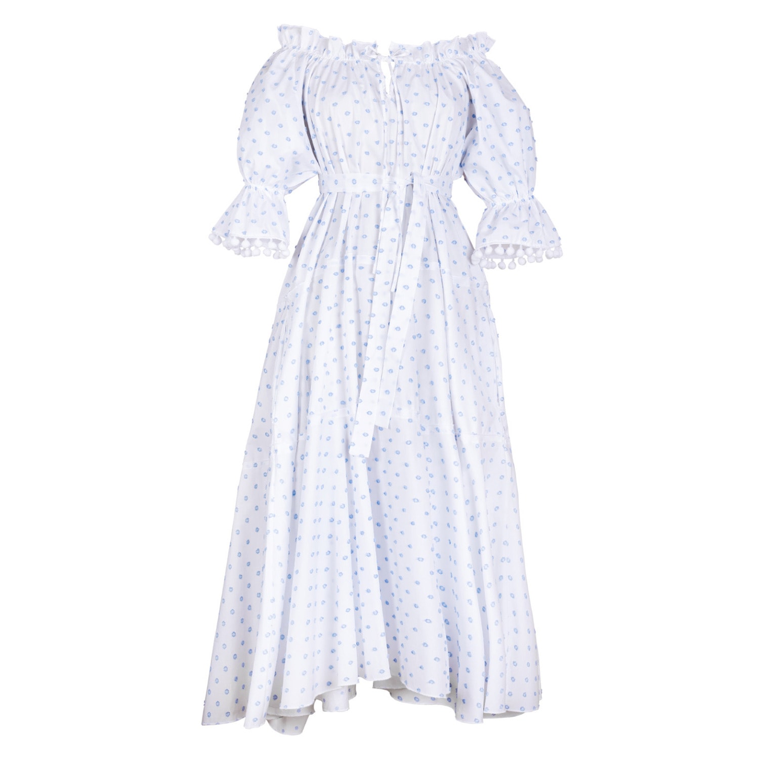 Women's Pyjama Baby Doll Dress Blue Spot Cotton Small Lisa The Label