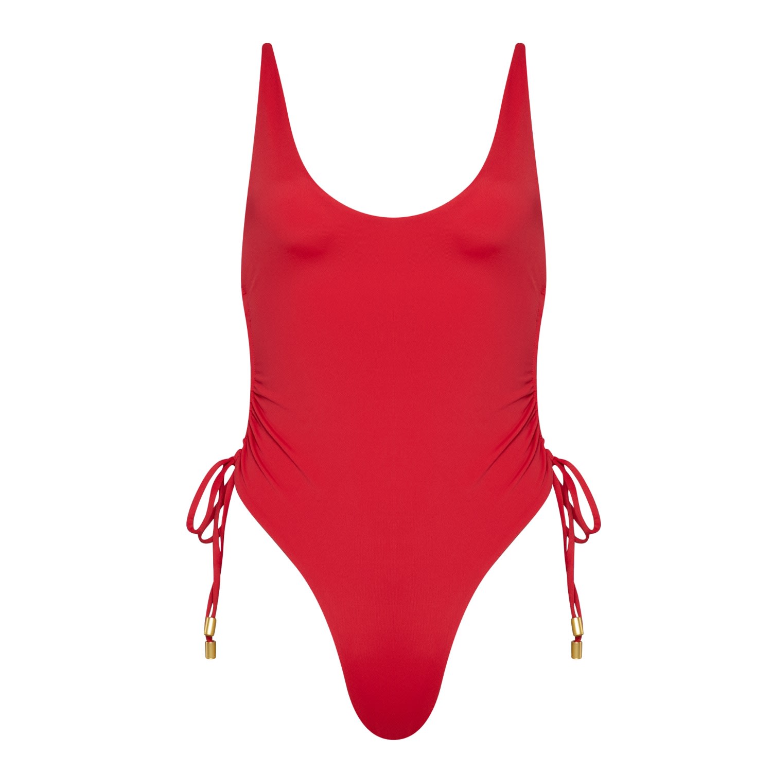 Women's Red Grimaud Coucher De Soleil High Cut Side Tie Swimsuit - Econyl Extra Small Bukawaswim