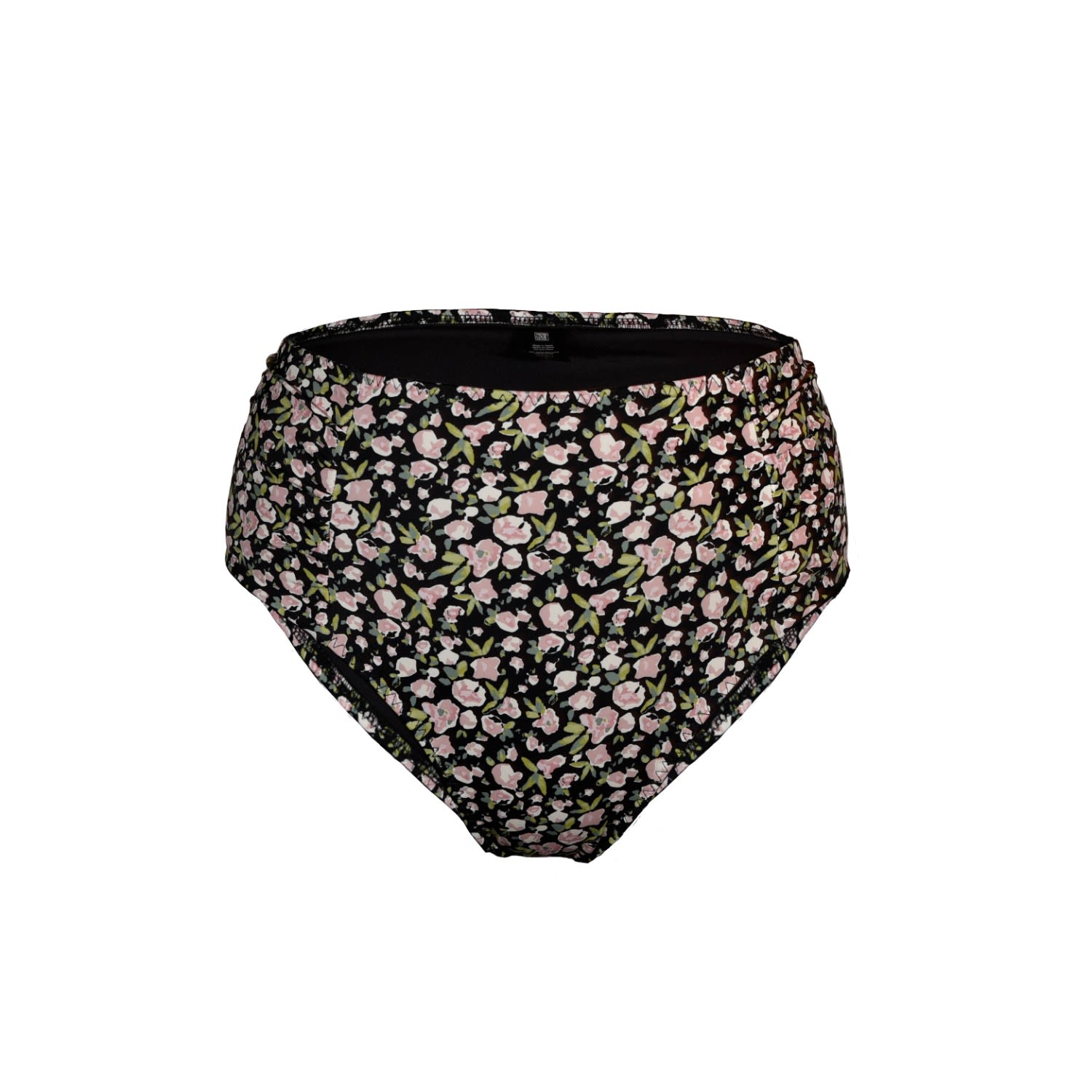 Women's Rose Gold Britney Recycled Swim High Rise Bikini Bottom In Sugar Pink Floral Xxs Wear Love More
