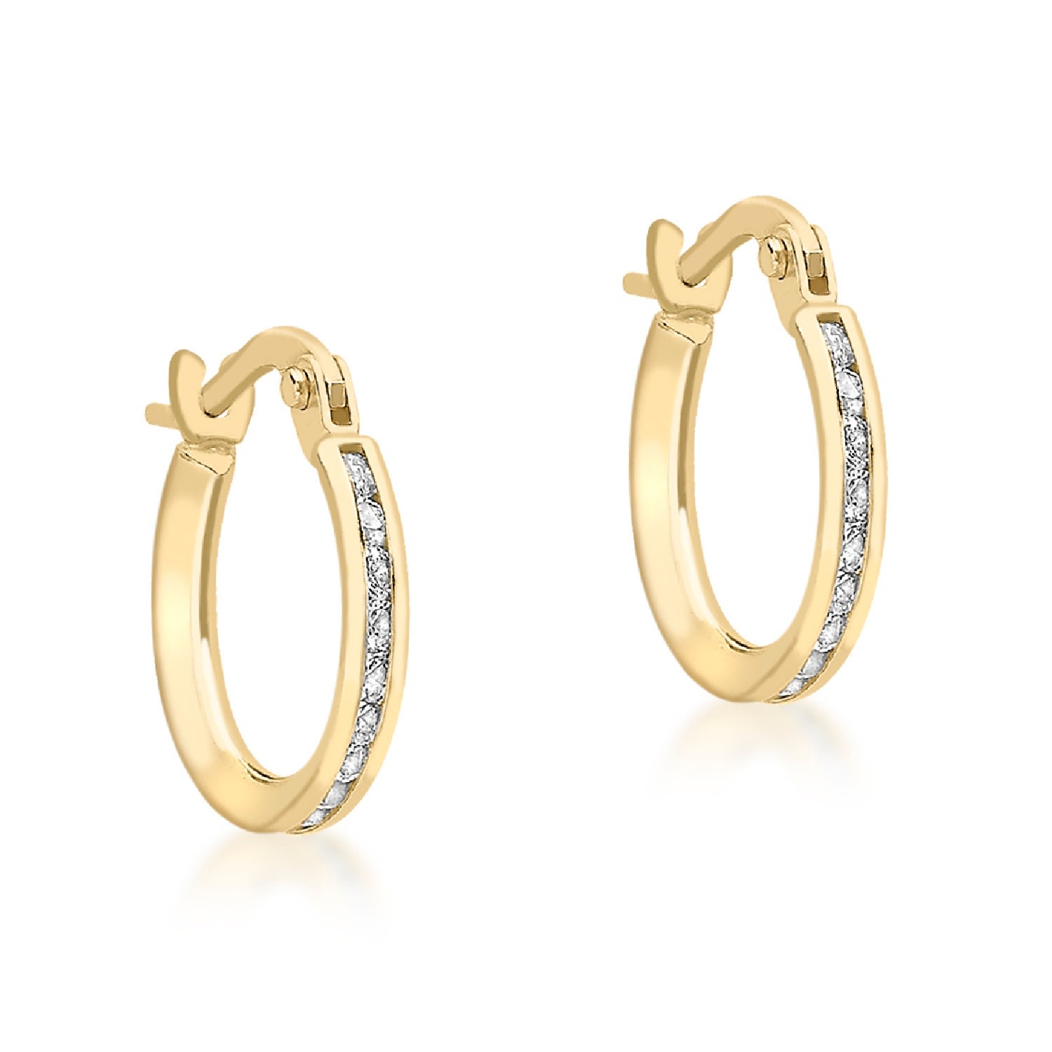 Women's Slim Gold Huggie Earrings Posh Totty Designs