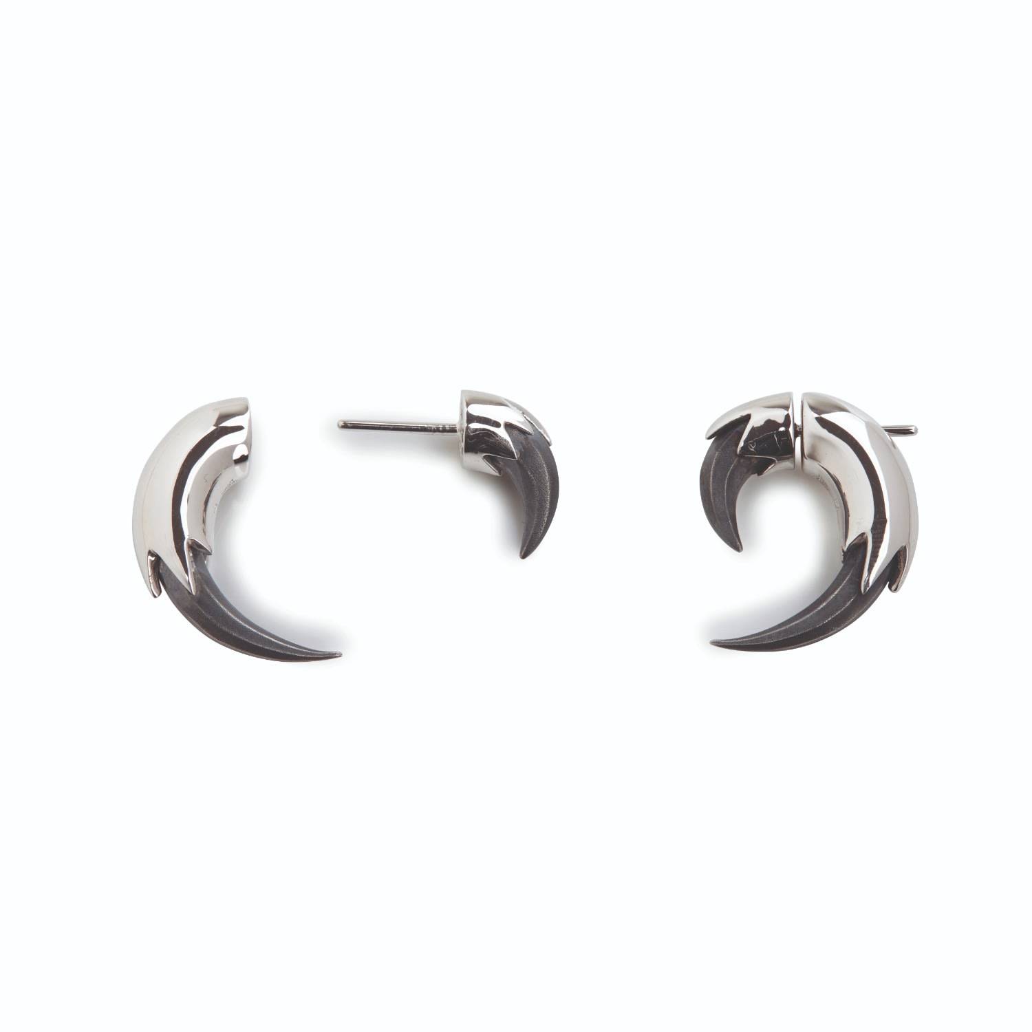 Women's Small Vampire Claw Earrings Silver Kasun