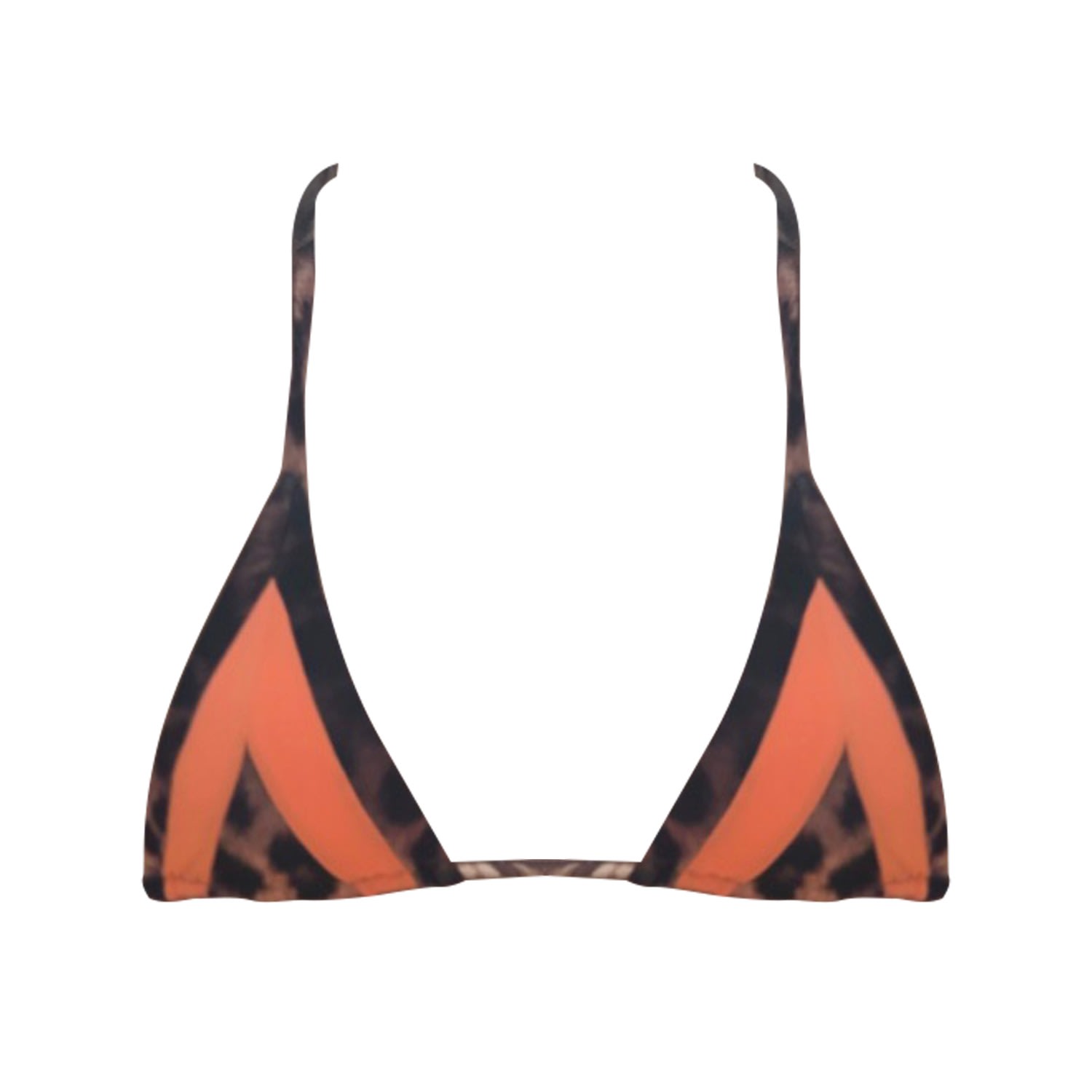 Women's Tricolore Bikini Top Leopard & Orange Extra Small Lybethras