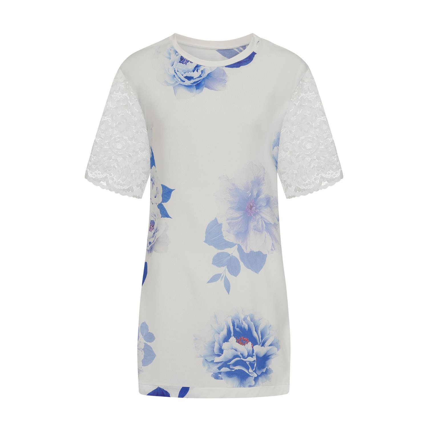 Women's White Floral Tunic Dress Small Sophie Cameron Davies