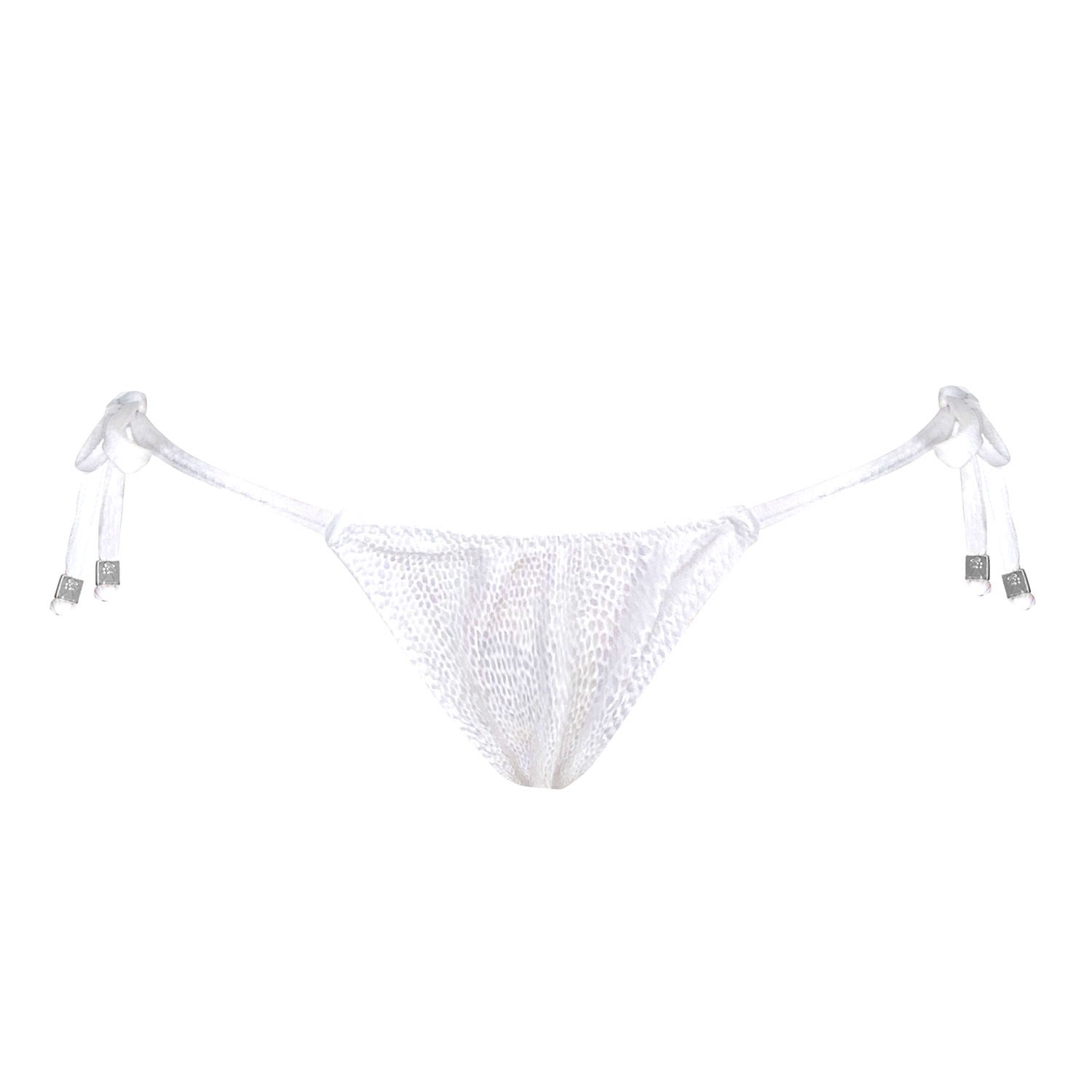Women's White Island Magic Shimmer Gecko Print Bikini Tie-Side Bottom Gisele Small ELIN RITTER IBIZA