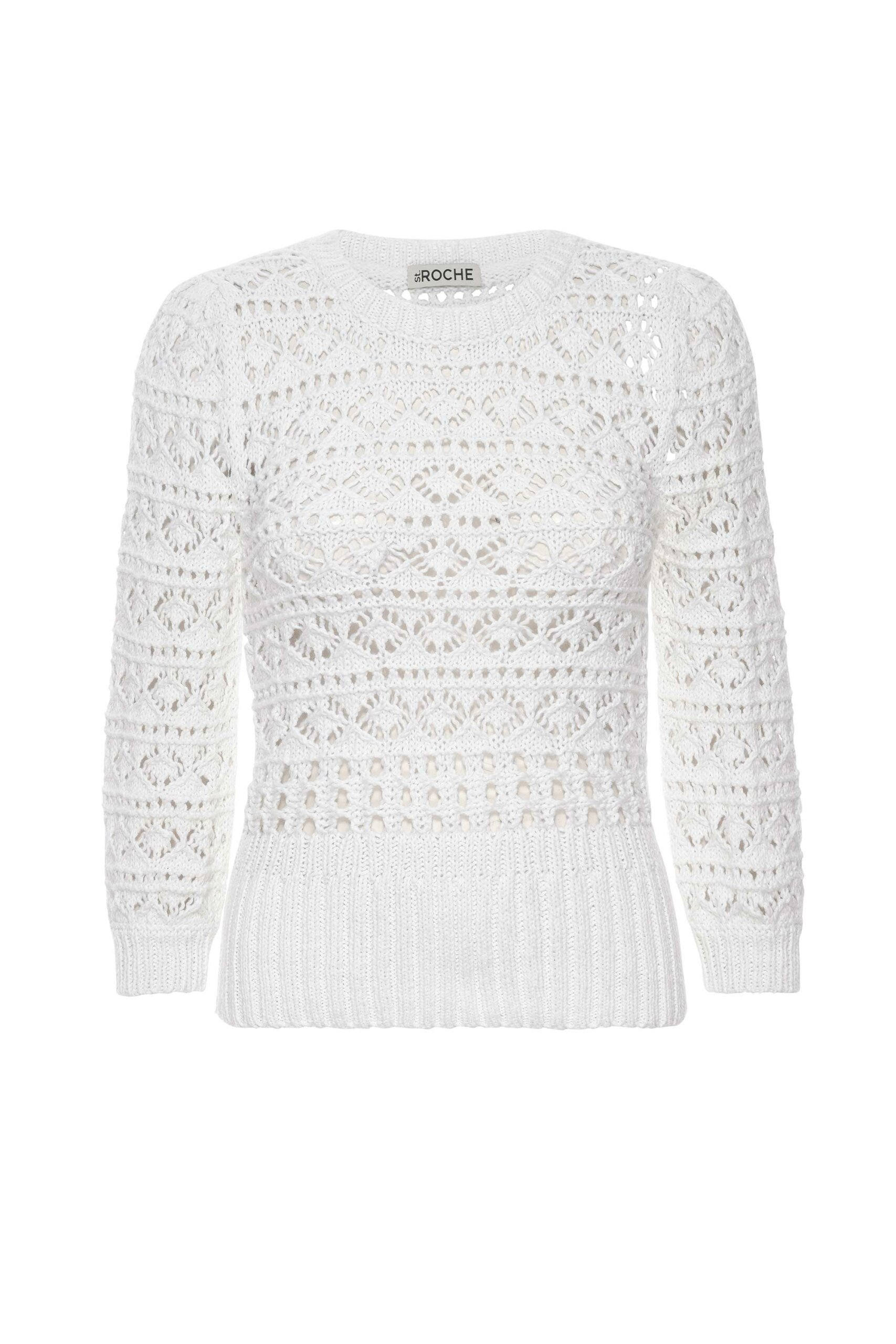Women's White Laurel Sweater - Ivory Extra Small St. Roche
