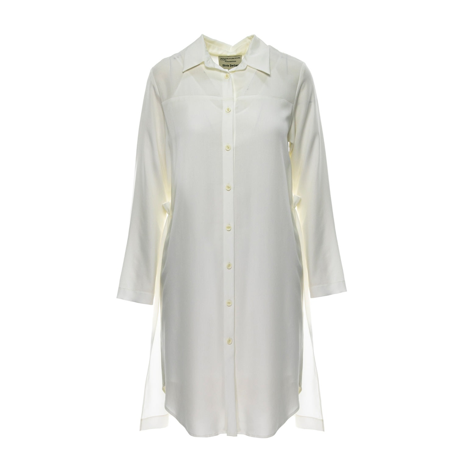 Women's White Tencel Shirt-Dress Extra Small Silvia Serban