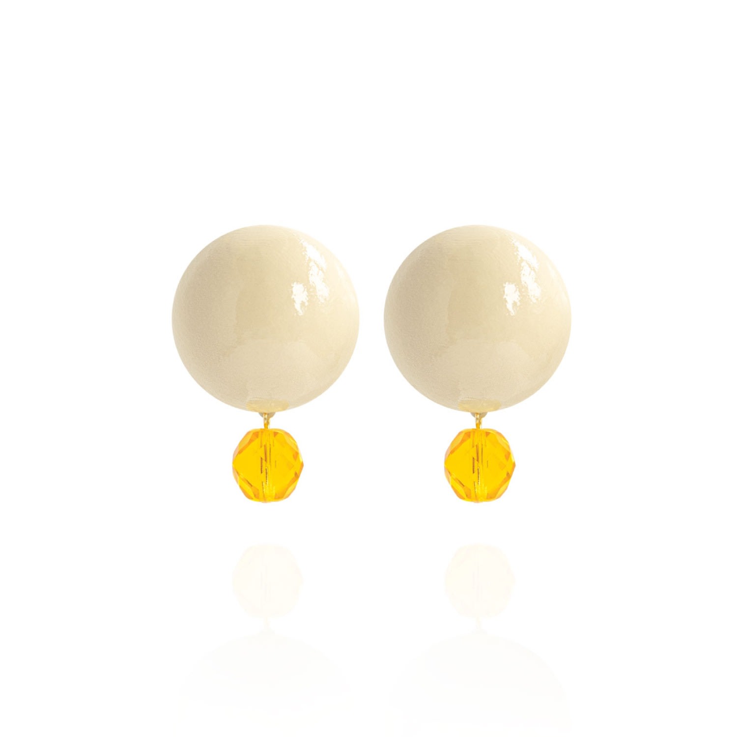 Women's White / Yellow / Orange Luna Earrings In Harvest Moon Saule Label