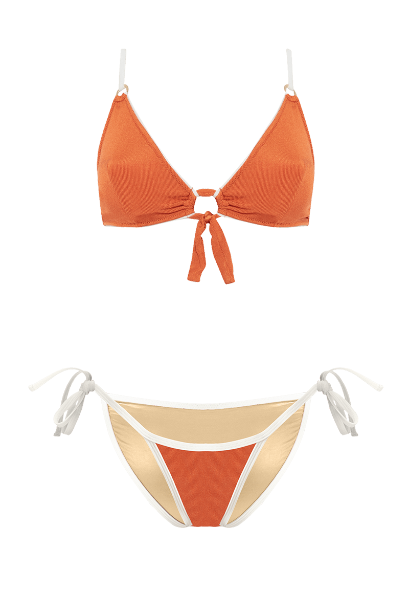 Women's Yellow / Orange Boa Triangle Bikini Extra Small Movom