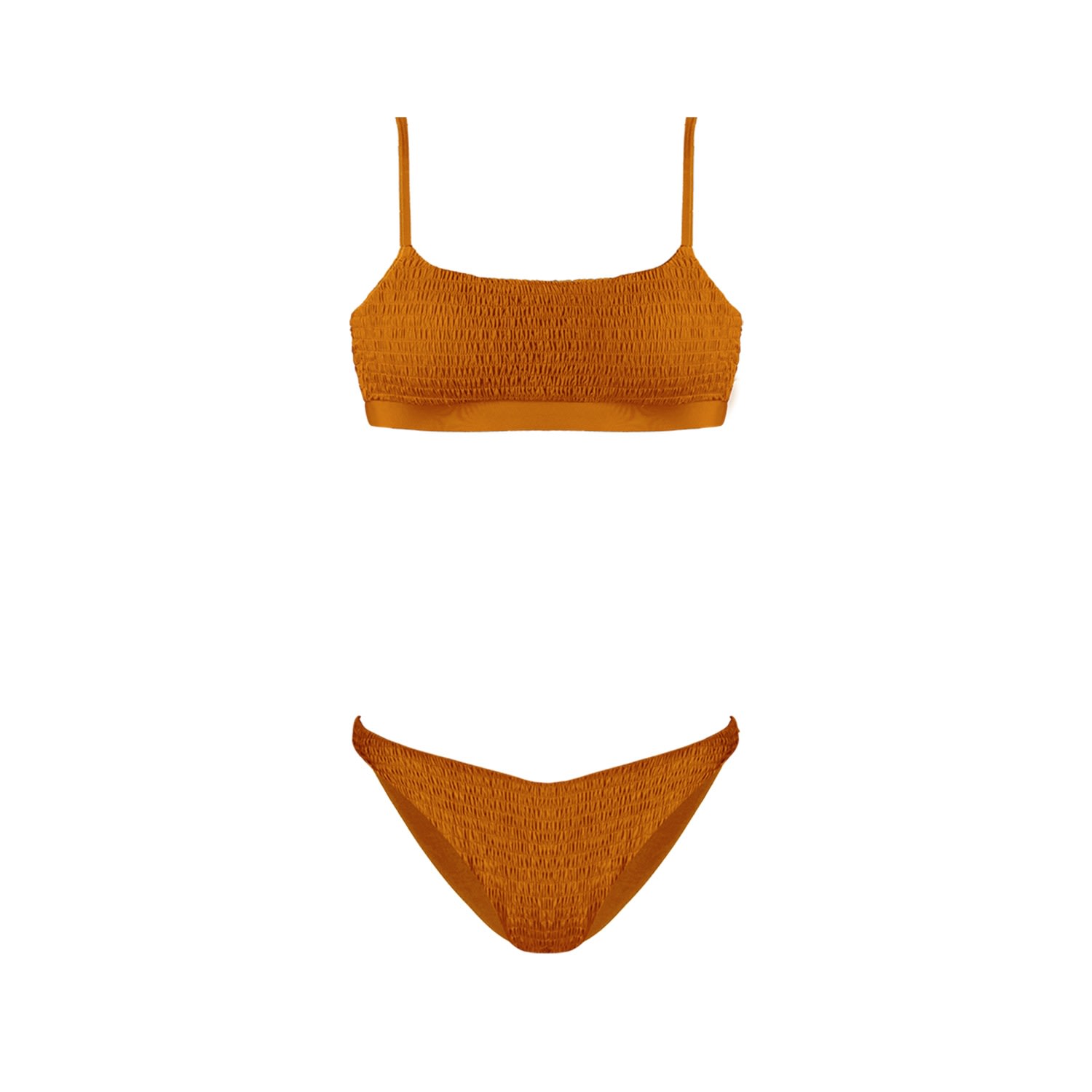 Women's Yellow / Orange Freya Smock Bandeau Bikini Extra Small Movom