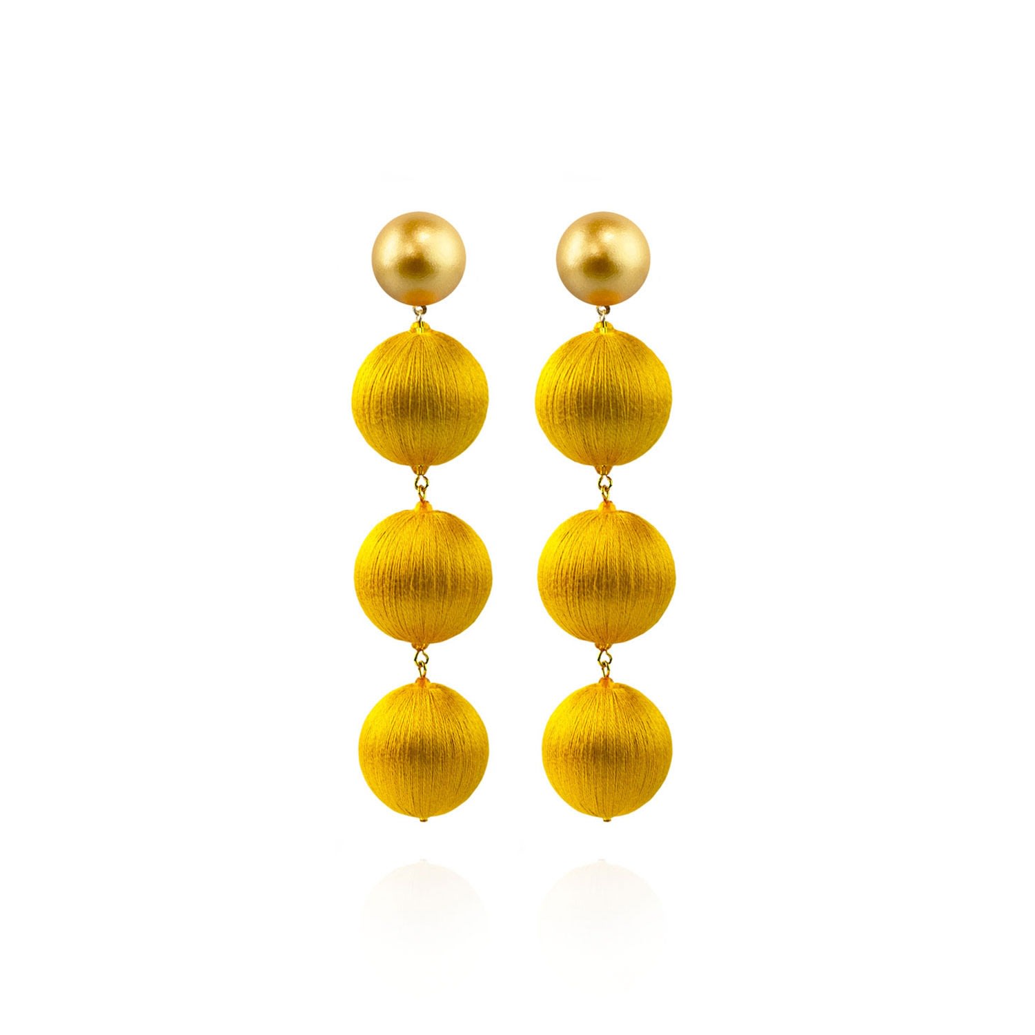Women's Yellow / Orange / Gold Sophia Clip On Earrings In Tuscan Sun Saule Label